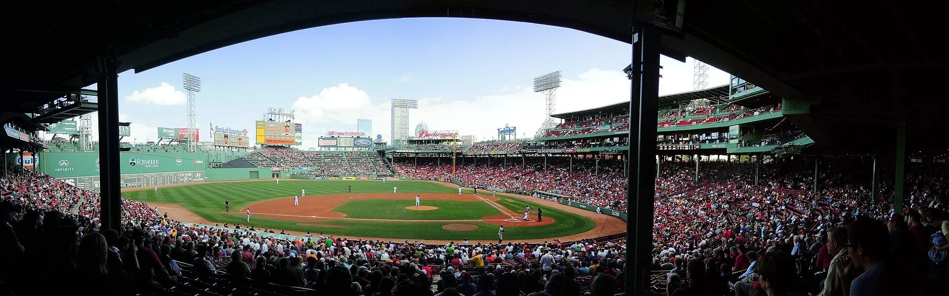 Panoramic View of Fenway Park from the Grandstand Above the Visitors’ Dugout