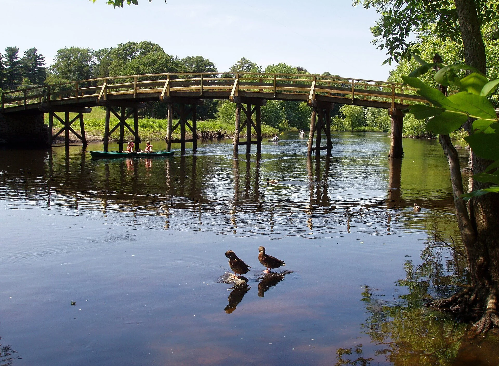 Historic Old North Bridge Over the Concord River in Concord, Massachusetts