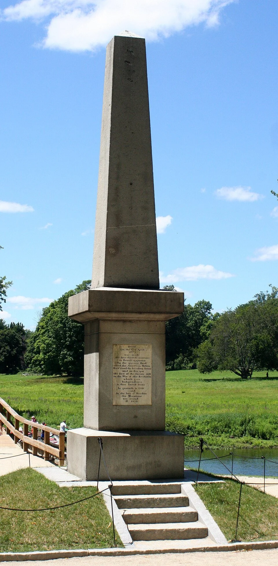 Memorial Obelisk at Old North Bridge in Concord, Massachusetts