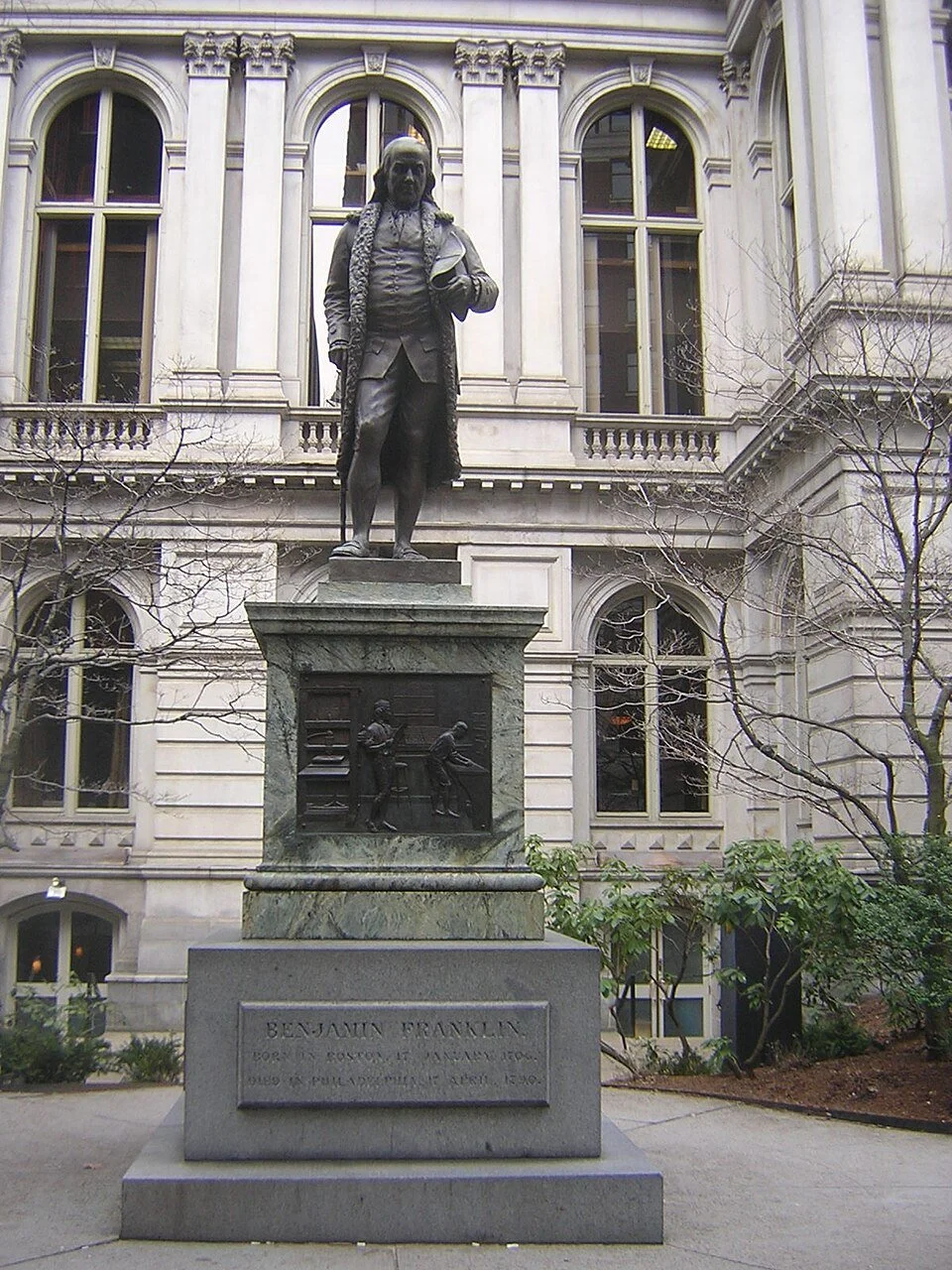 Benjamin Franklin Statue at Old City Hall in Boston