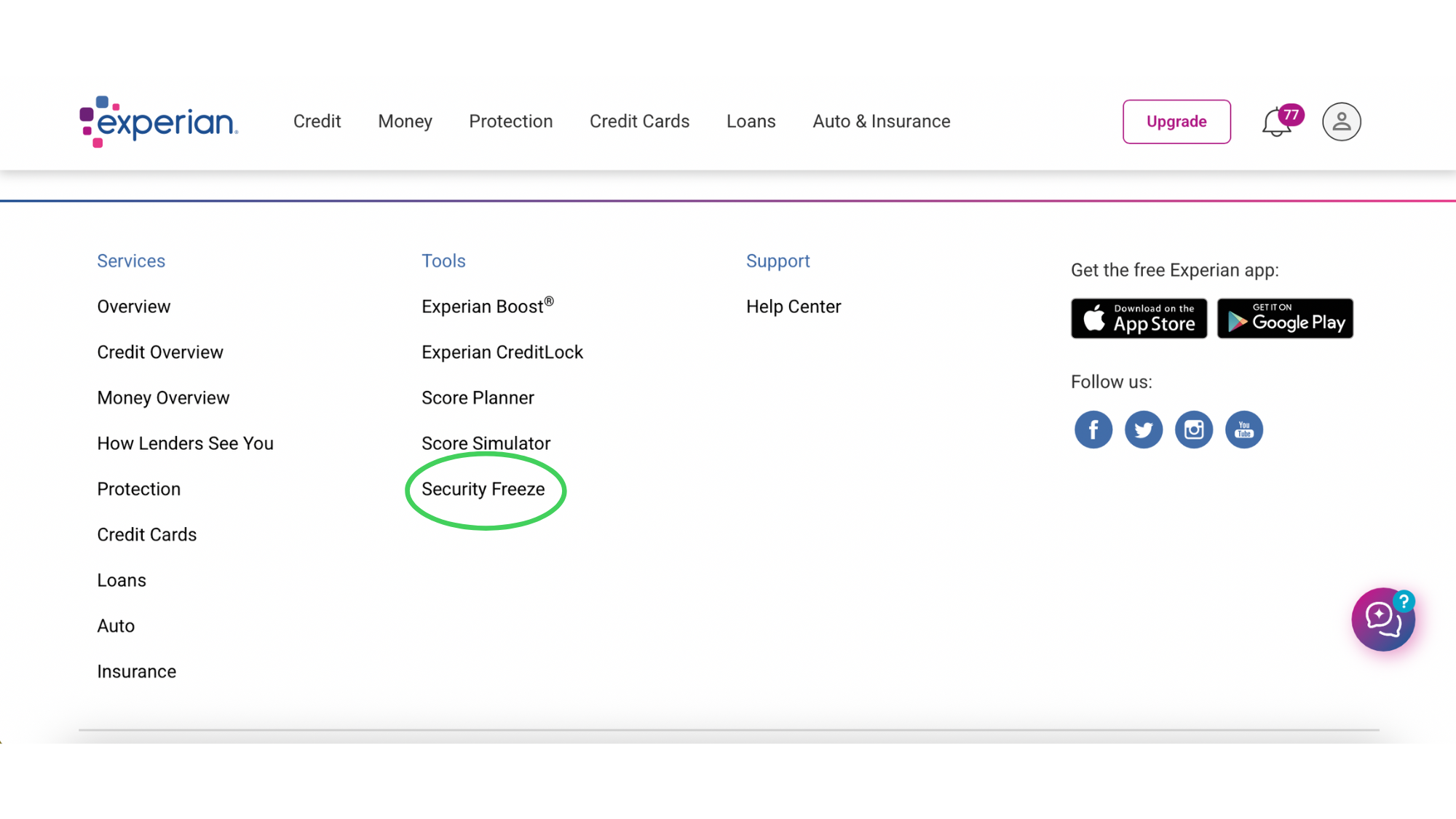 Security Freeze Experian