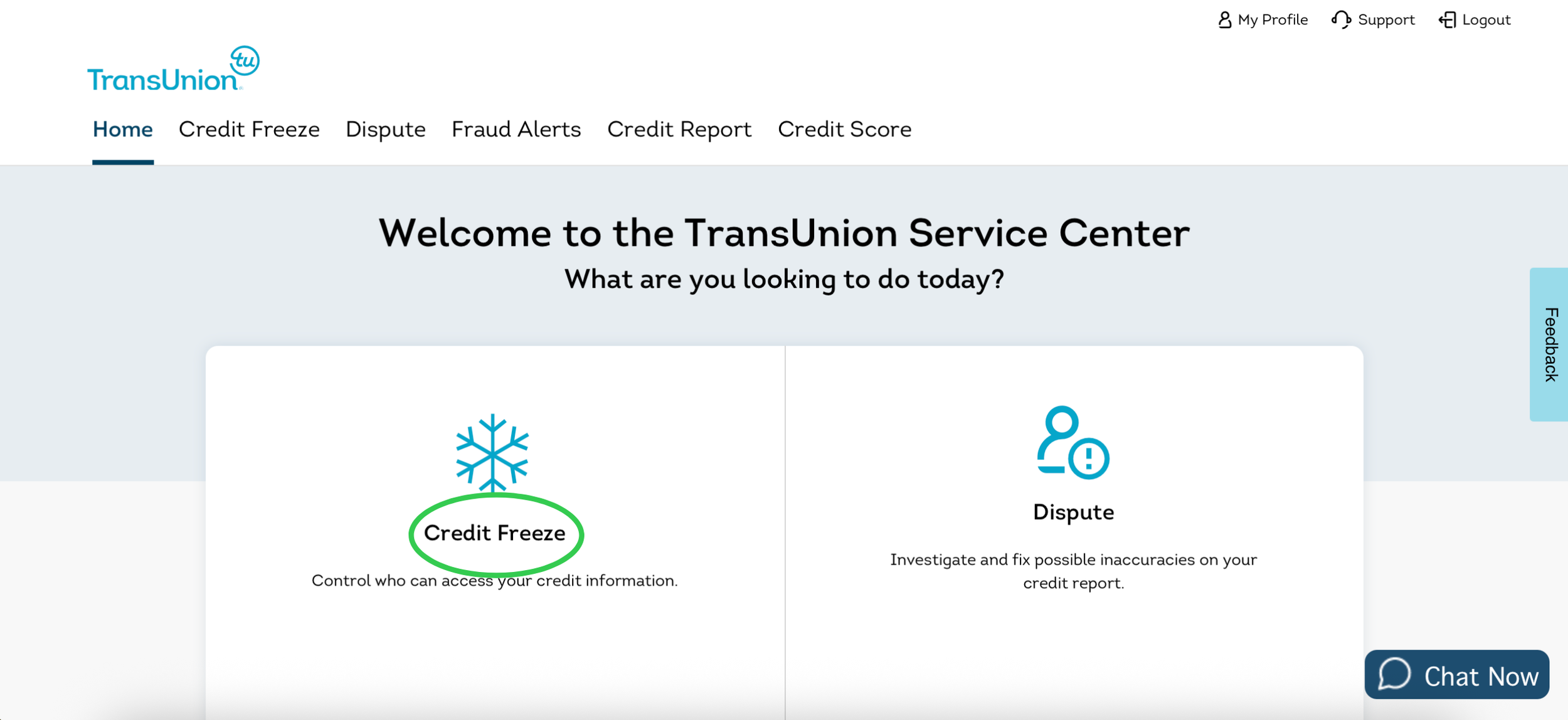 Login Homepage of TransUnion