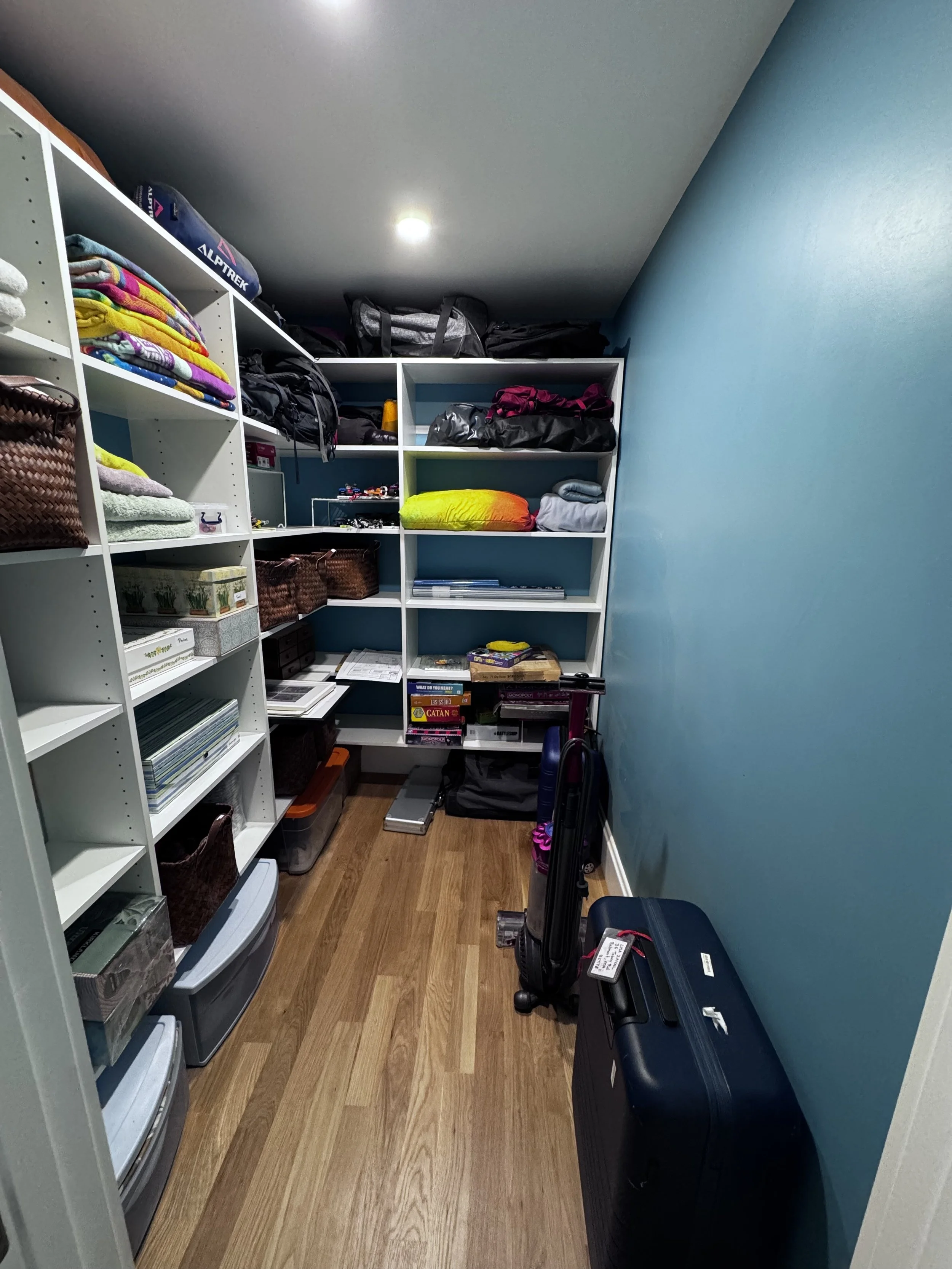 Custom closet in new addition on 2nd floor.