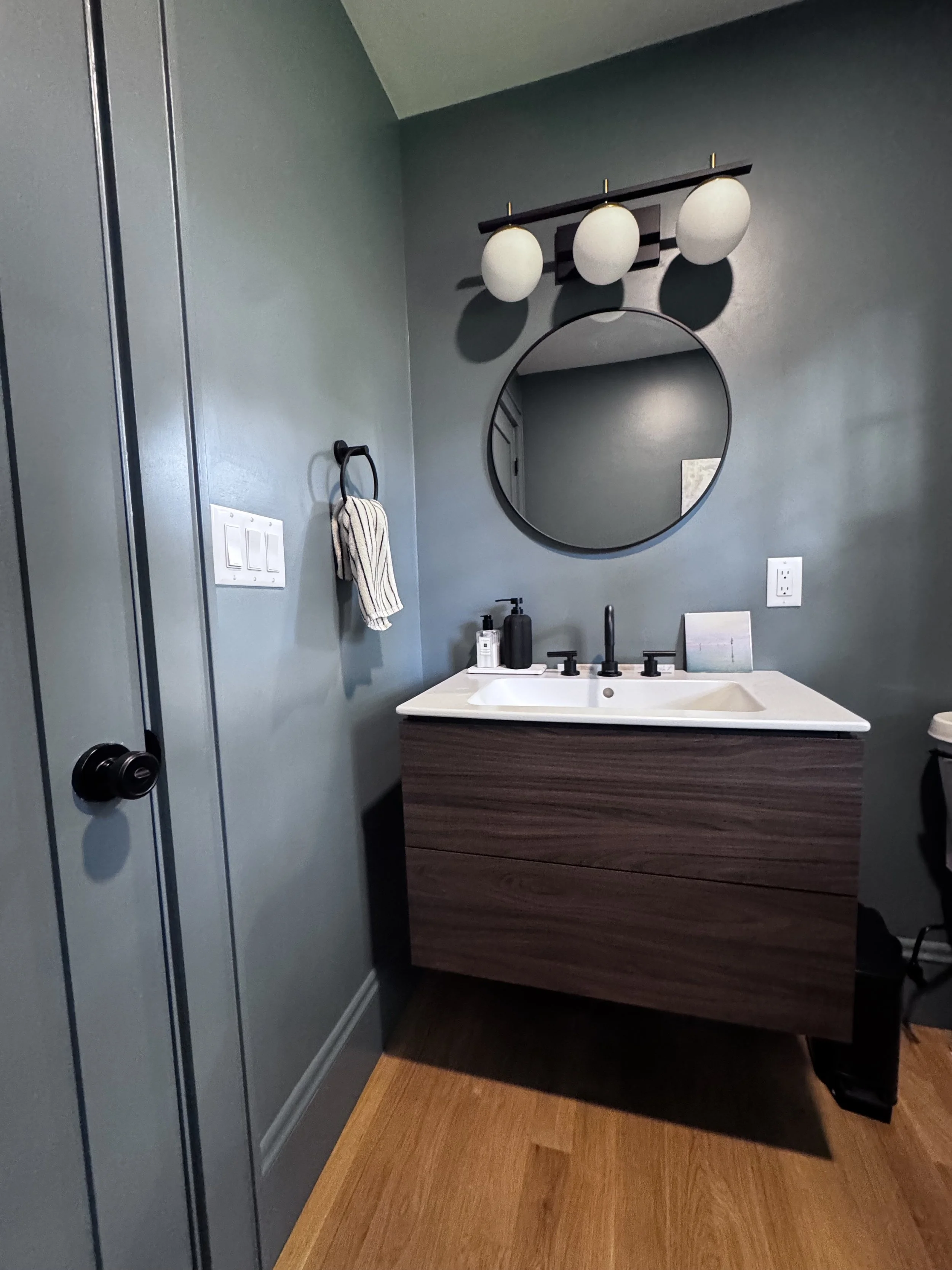 Powder room in new addition