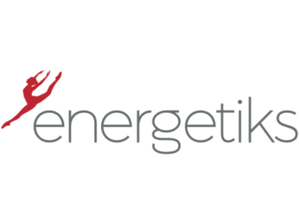 Energetiks logo with red silhouette of a dancer in motion.