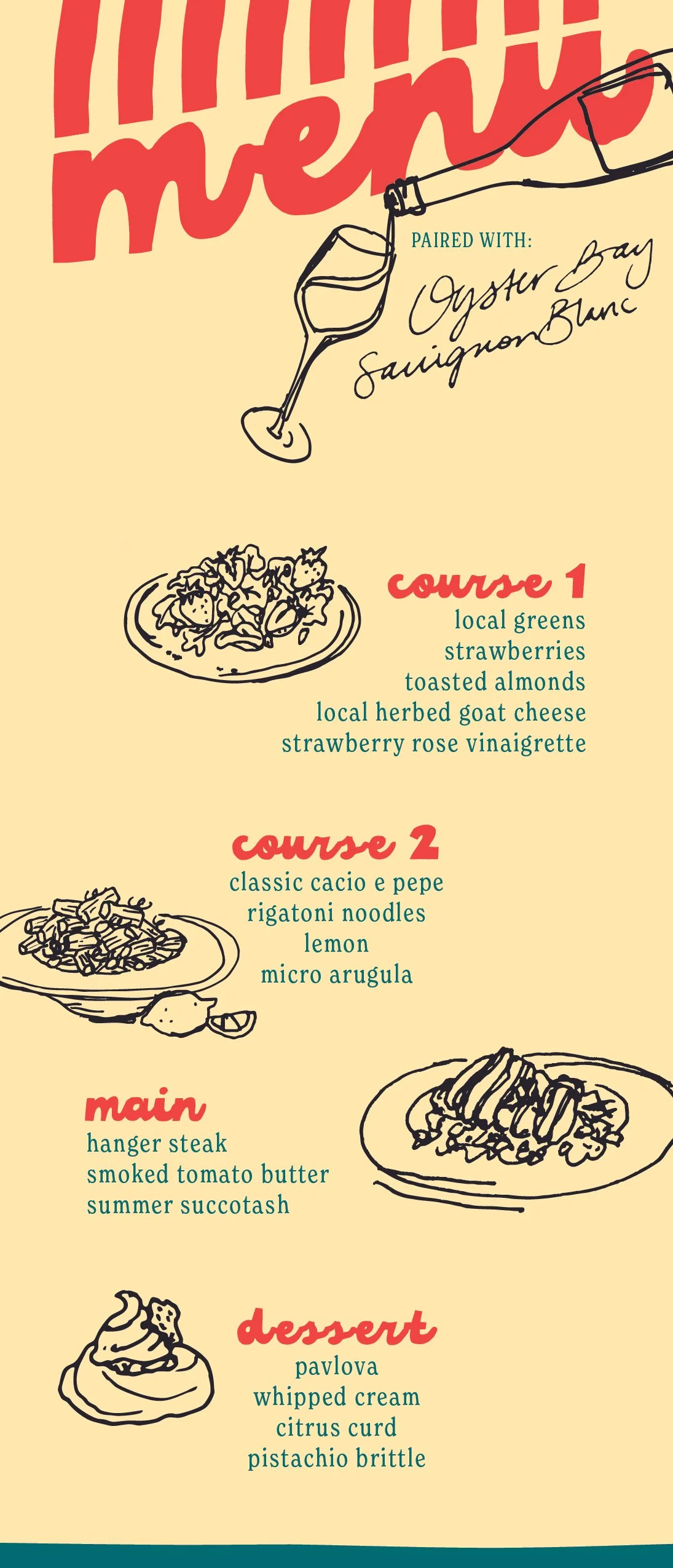 Dinner Menu & Illustrations