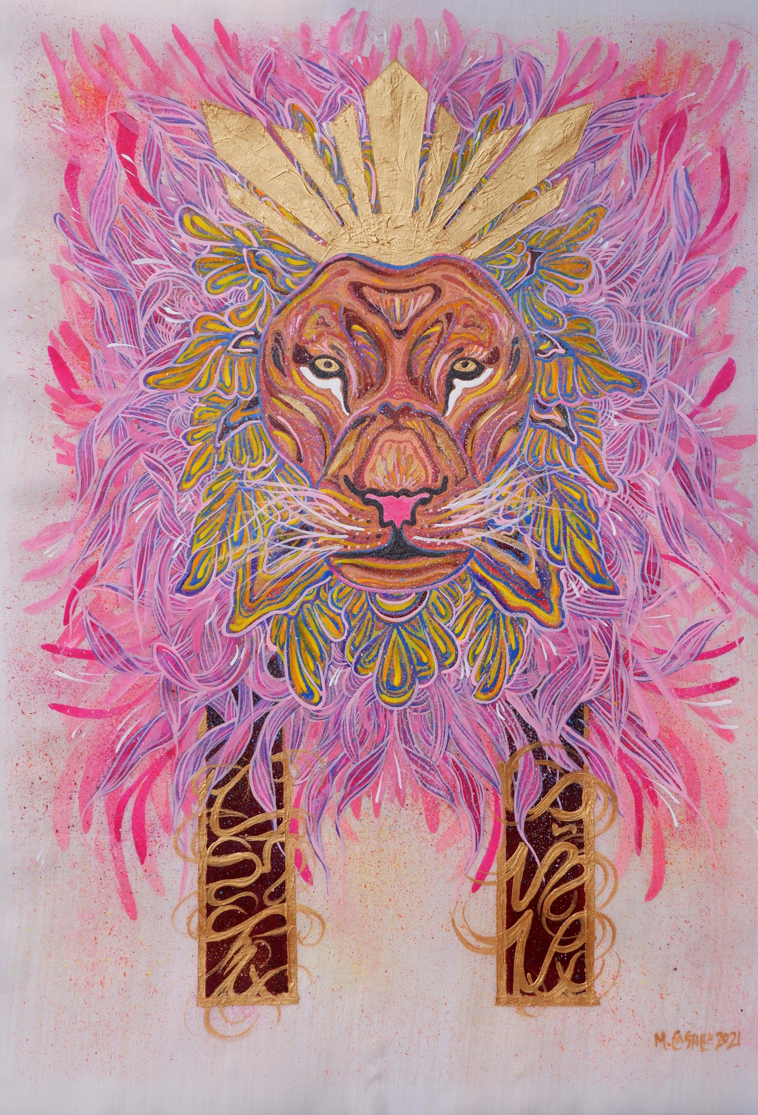 Dangal at Husay
40 cm x 30 cm
2021
Acrylic on Jusi Piña textile