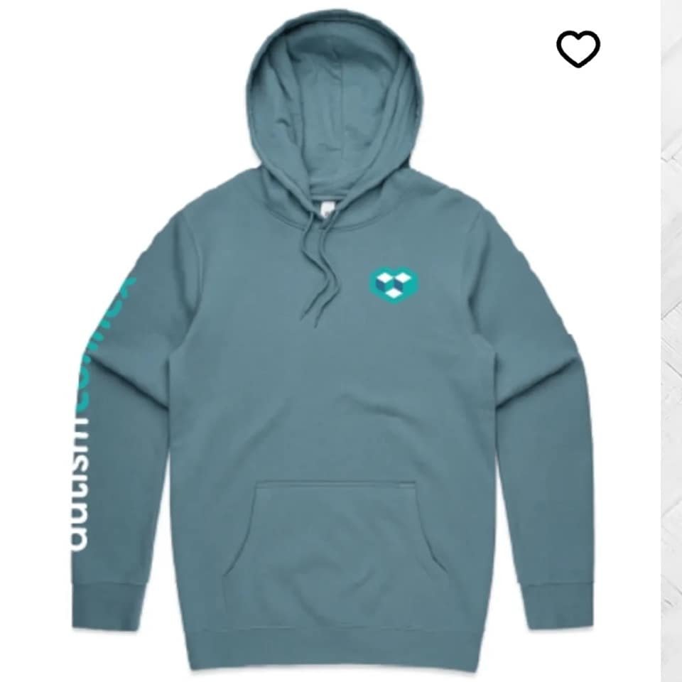 A teal hoodie with a logo on the chest and the word 'ustream' on the sleeve.