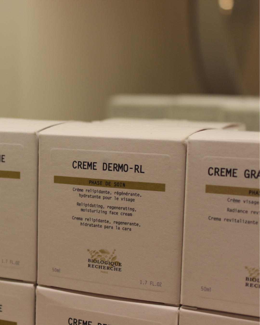 The Cremes from Biologique Recherche displayed at Chateau de la Beauté.png
