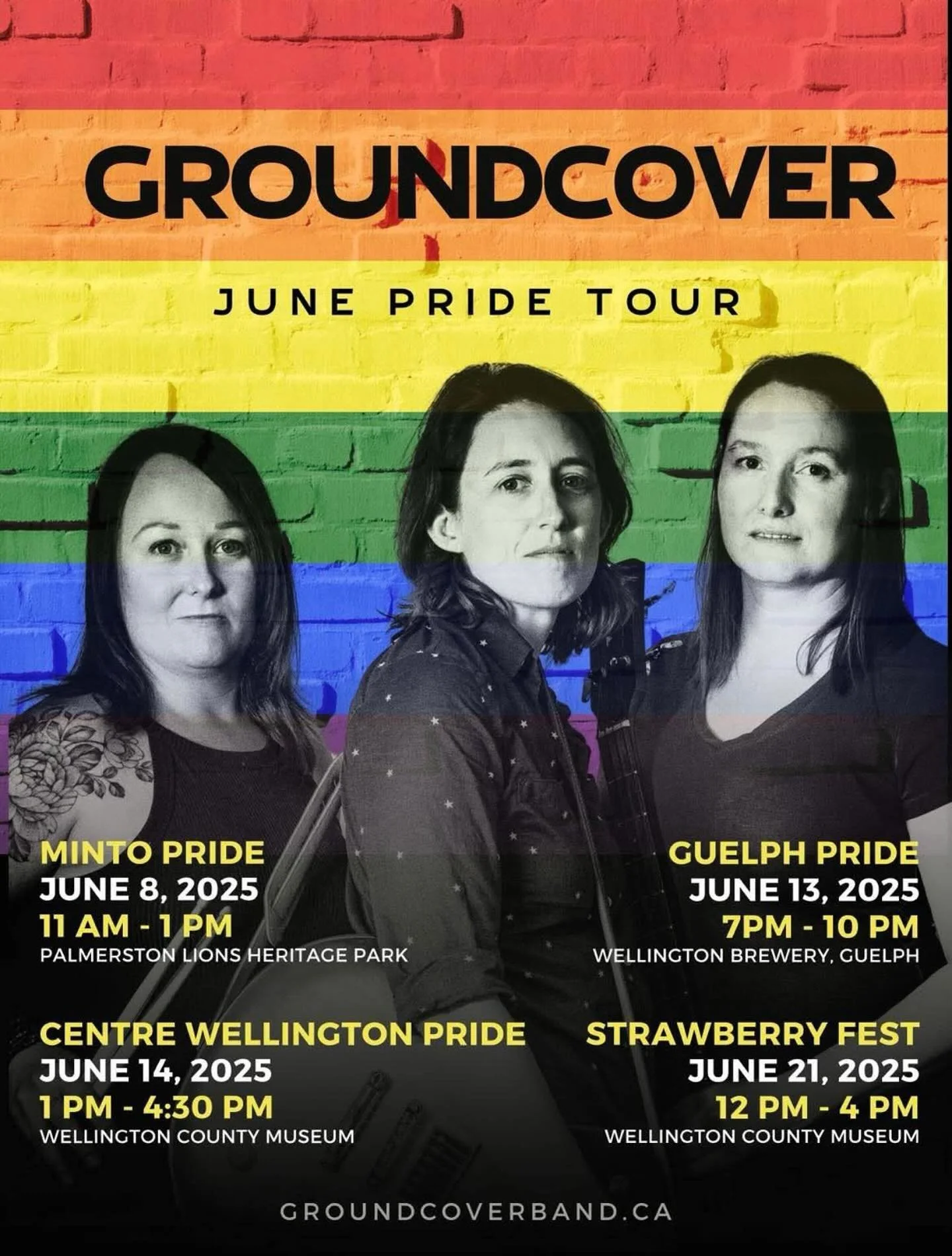 Check out our show schedule for June!! Come out to our Pride shows in Guelph and Wellington County or catch us at the Strawberry Festival!😀

Hope to see you there!🎸🎹🥁🎶

Lindsey, Jey, &amp; Kelley