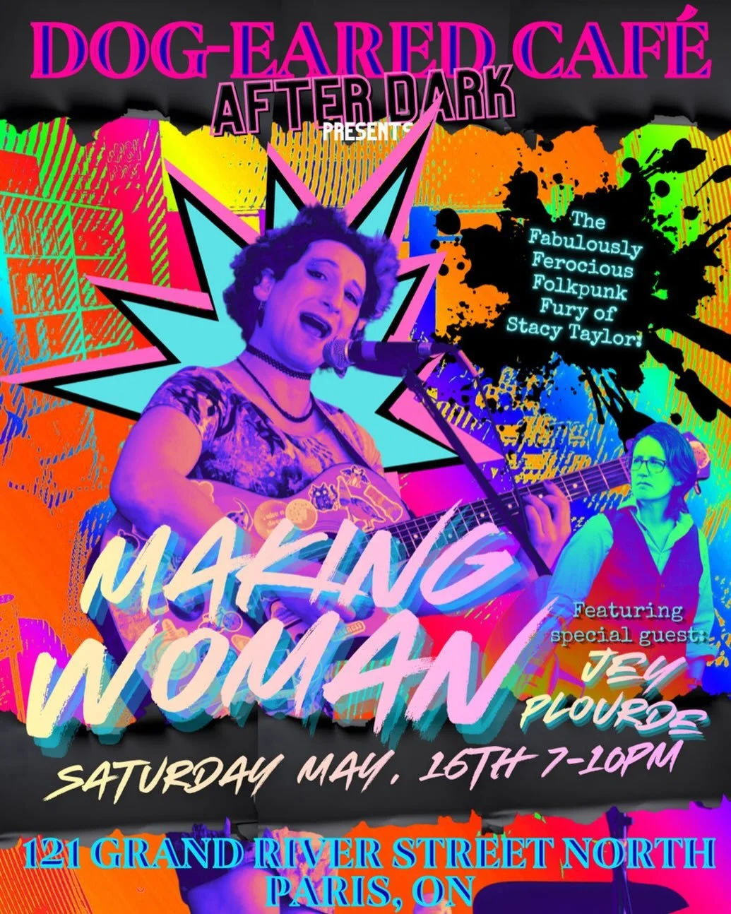 Visit the amazing @dogearedcafe to see our very own @jeyplourde play a 30-minute opening set for Making Woman this Saturday, May 16th! 

Link in bio for tickets😎🎶🎸