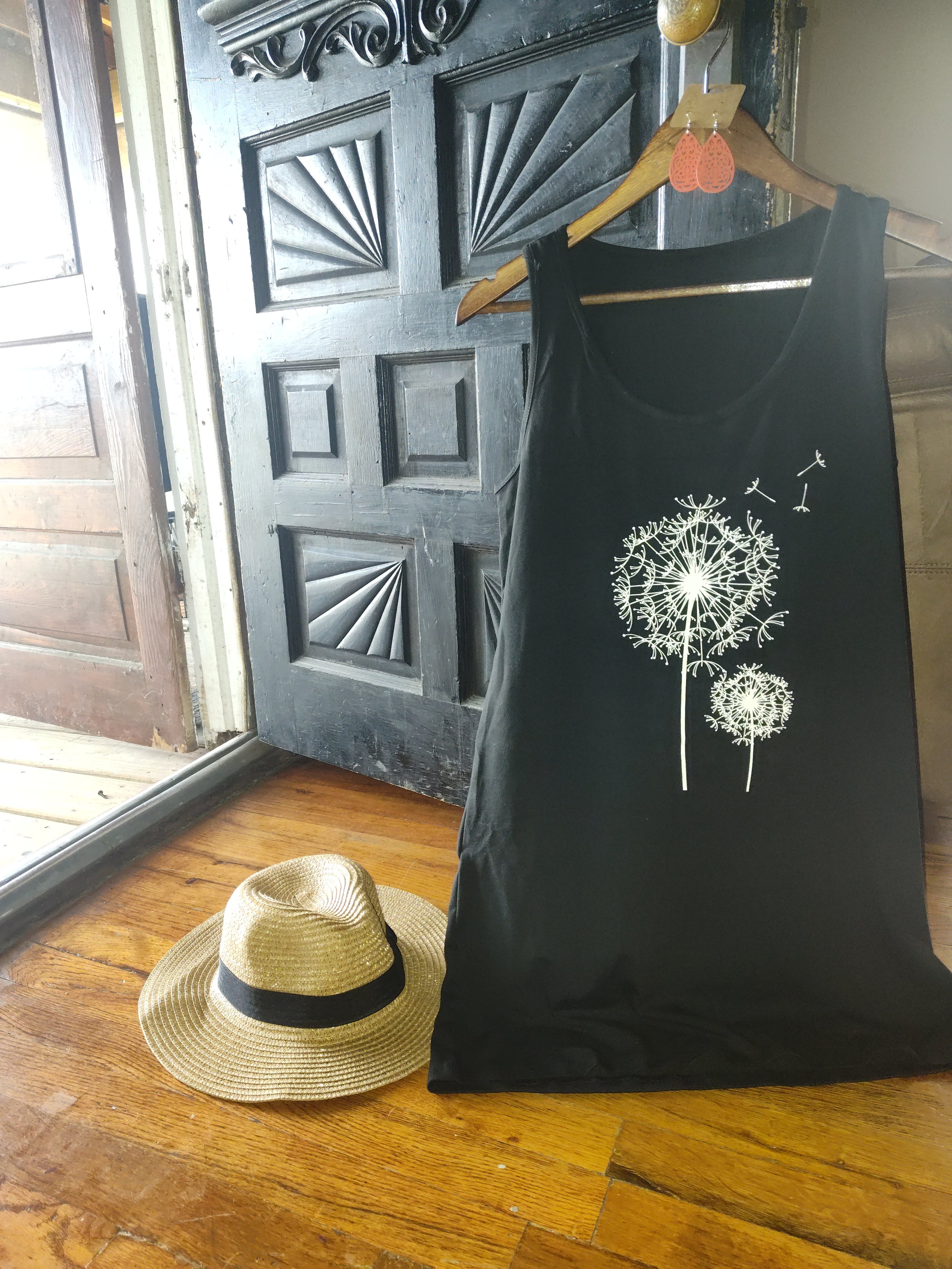 Black dandelion sun dress