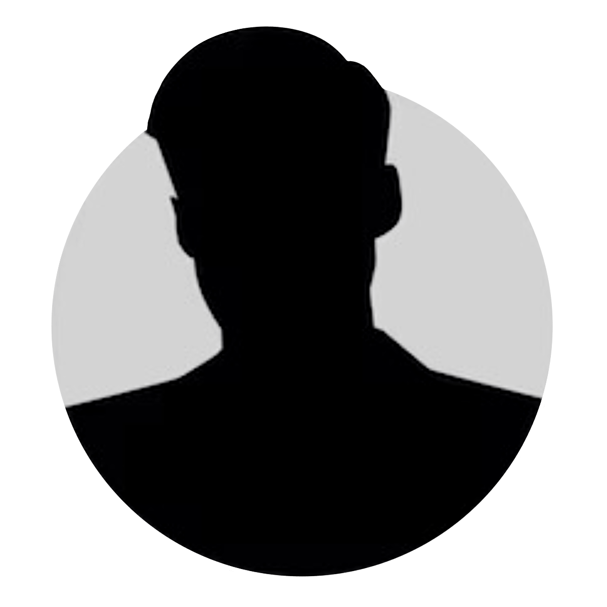 Silhouette d'une personne avec une silhouette noire, visage inconnu, arrière-plan blanc et gris.