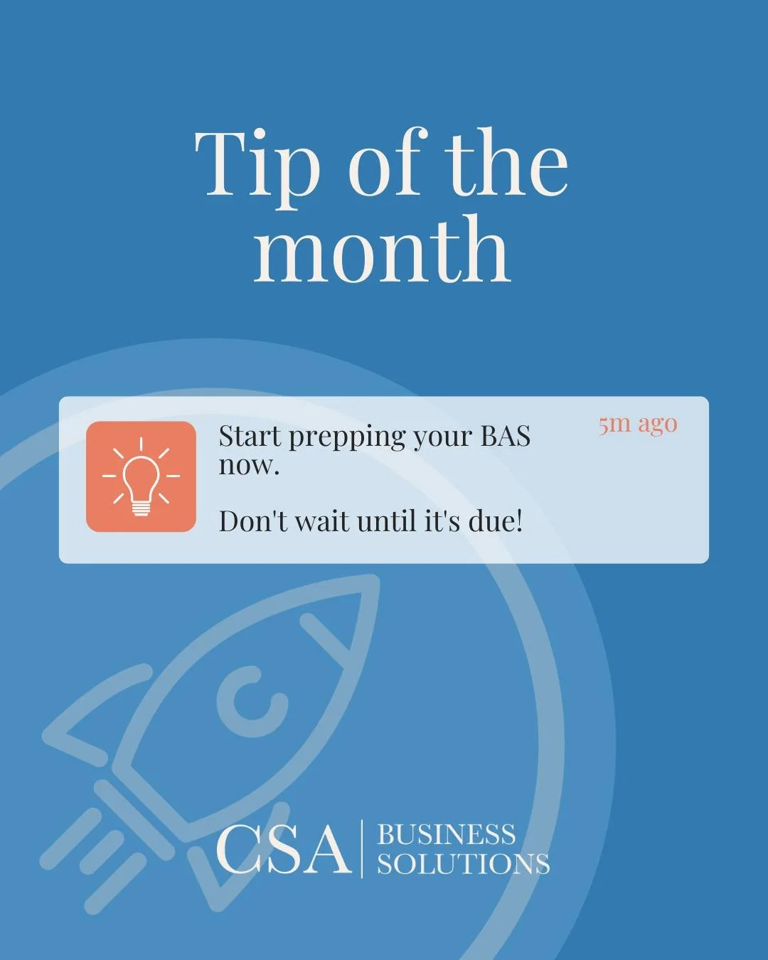 Just a friendly nudge... your March quarter BAS is due for lodgement at the end of this month, so now is the perfect time to get organised!

Here's your to-do list to help us get your BAS prepared and lodged on time:

✔️ Upload all your invoices and 