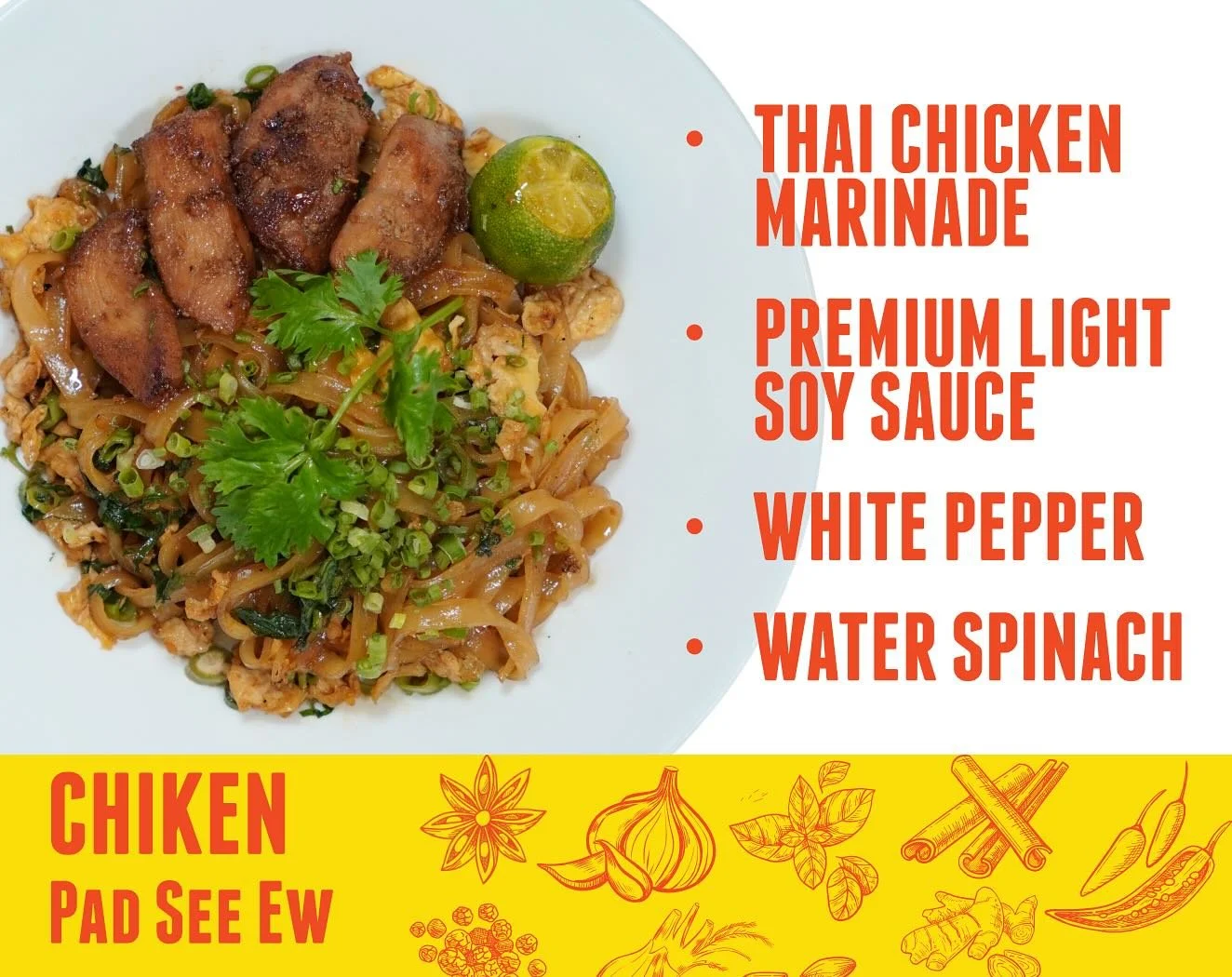 ✨ Food Highlight of the Week! ✨
Our Chicken Pad See Ew is cooked with a special blend of Khao Pad sauce, gently caramelized for a hint of sweetness and finished with a dash of white pepper for that warm, smoky aroma — with fresh garlic and gre