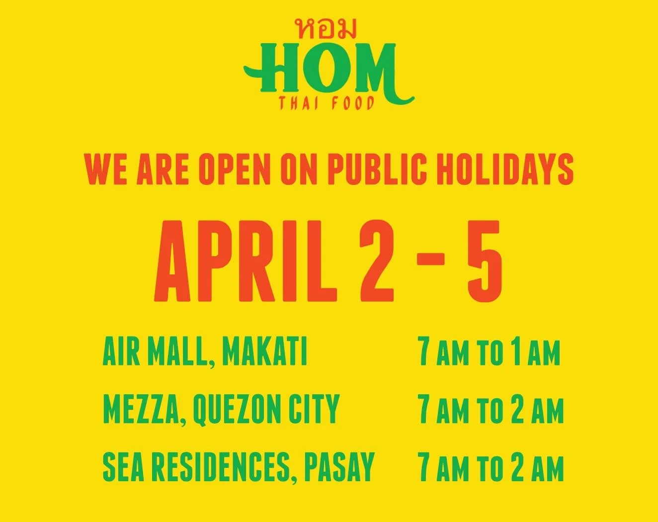 We are open this coming Holy Week 🙏🏾