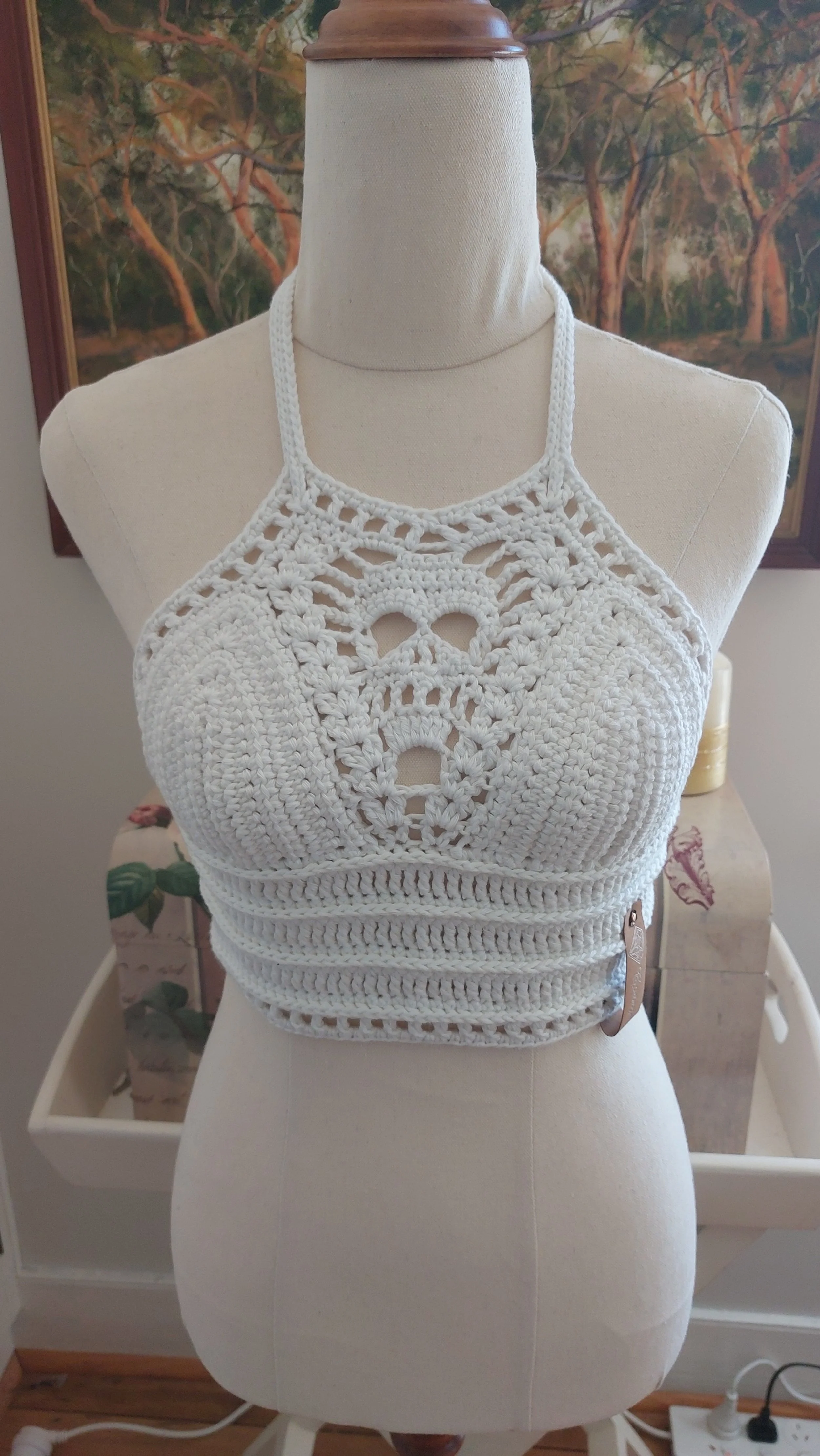 Skull Bralette Size 4 A - White