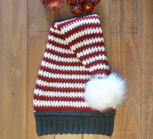 Candy Cane Elf Hat Crochet Pattern