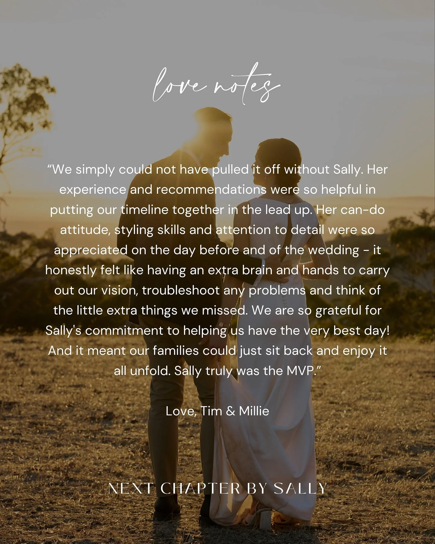 Heartfelt reviews like this remind me why I adore being a wedding coordinator! Love was truly in the air 🤍 

Thank you, Millie and Tim, for letting me be part of your special day x 

Photographer: @sebastian_paynter_photo 
Venue: @hughes_park_weddin