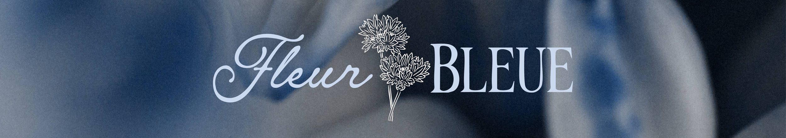 Logotype de Fleur Bleue sur fond coloré