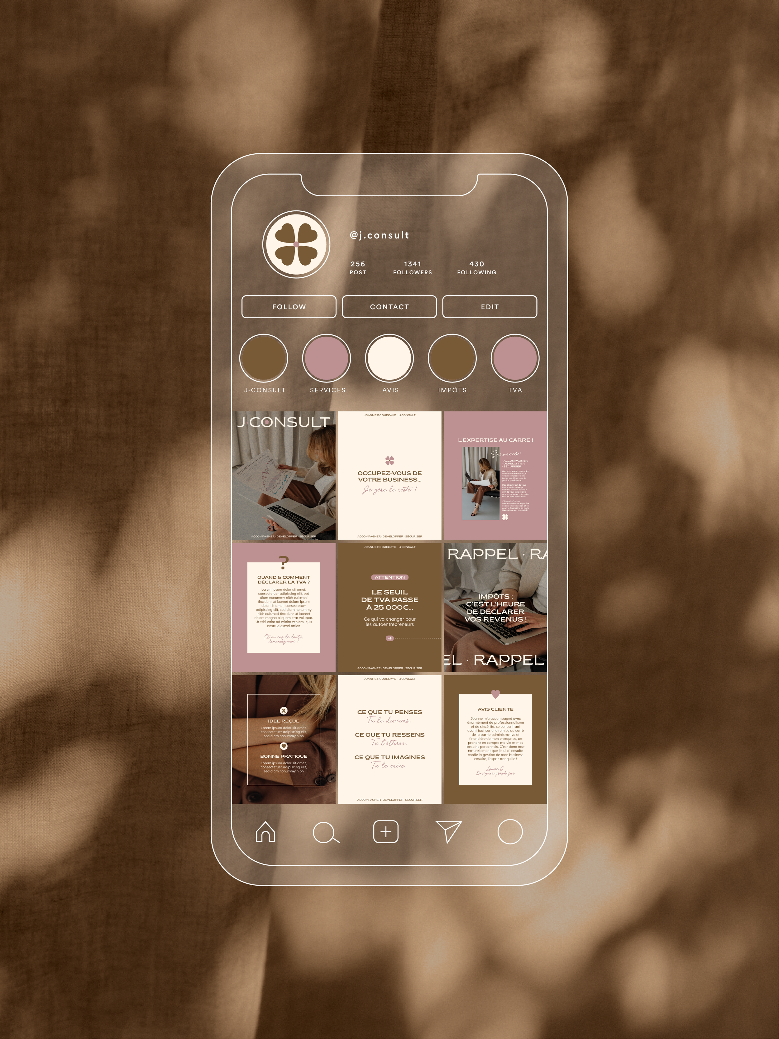 Visuel de communication Instagram pour J'Consult