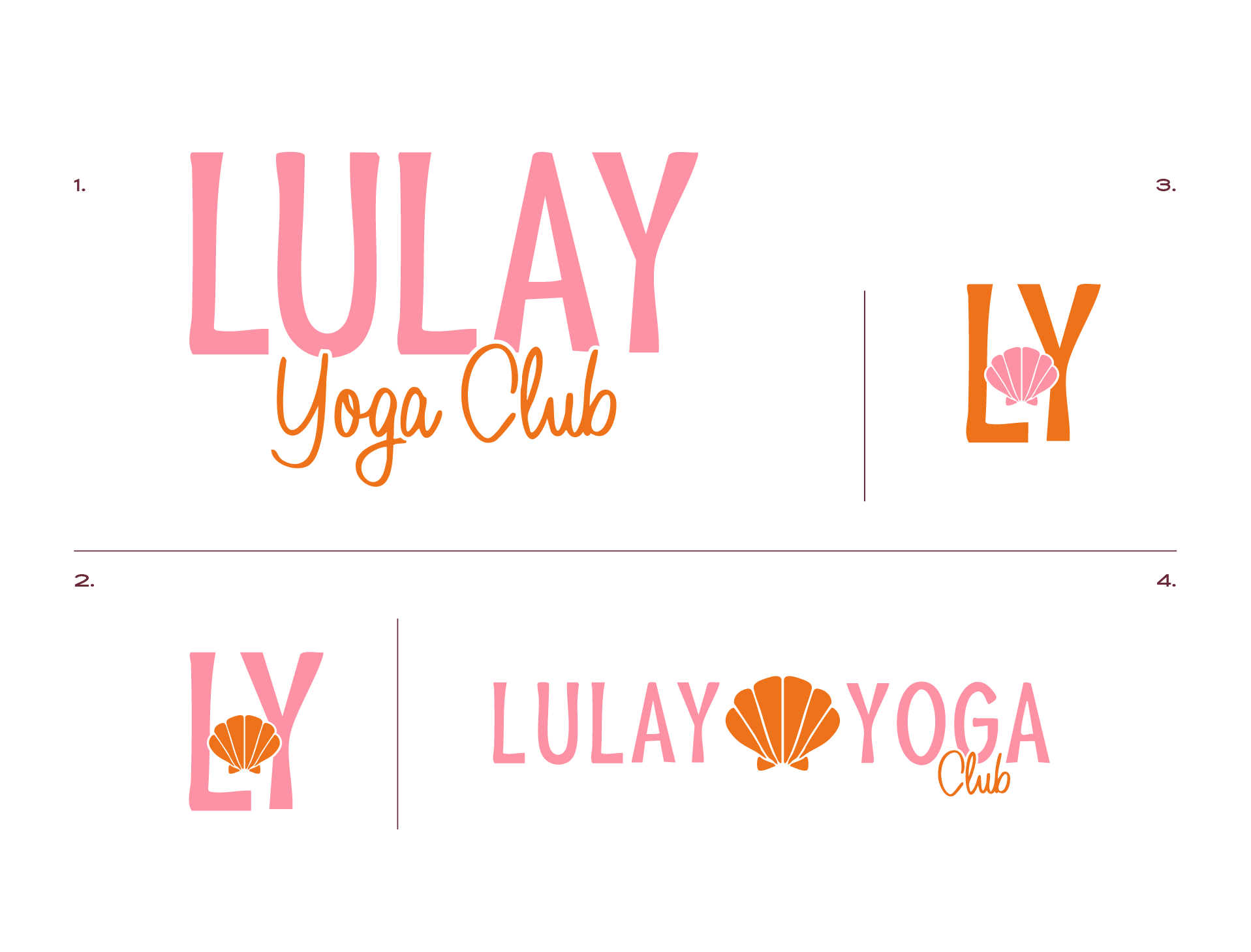 Les déclinaisons du logotypes de Logotype principal de Lulay Yoga, prof de yoga dans les Landes
