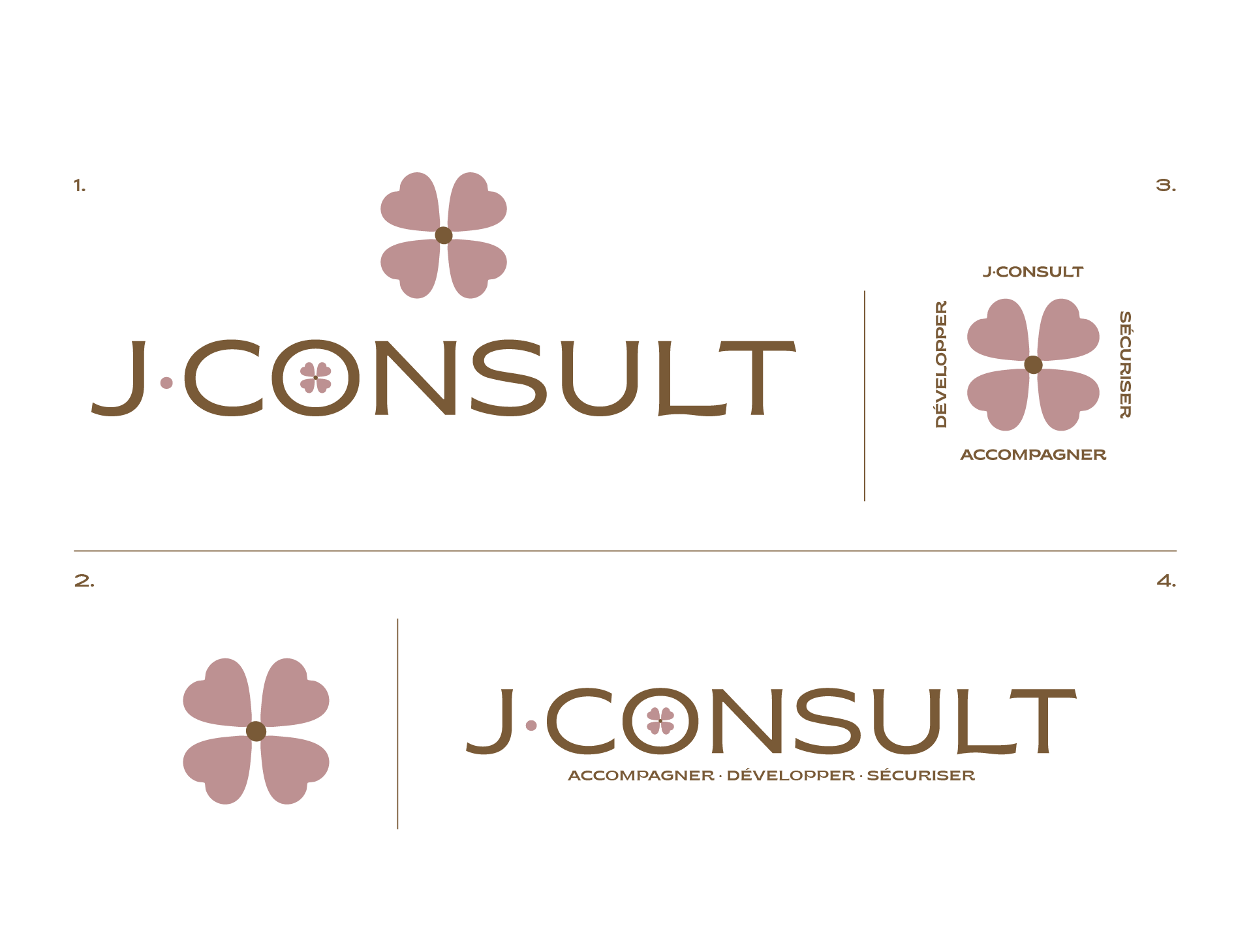 Les déclinaisons du logotypes de J'Consult