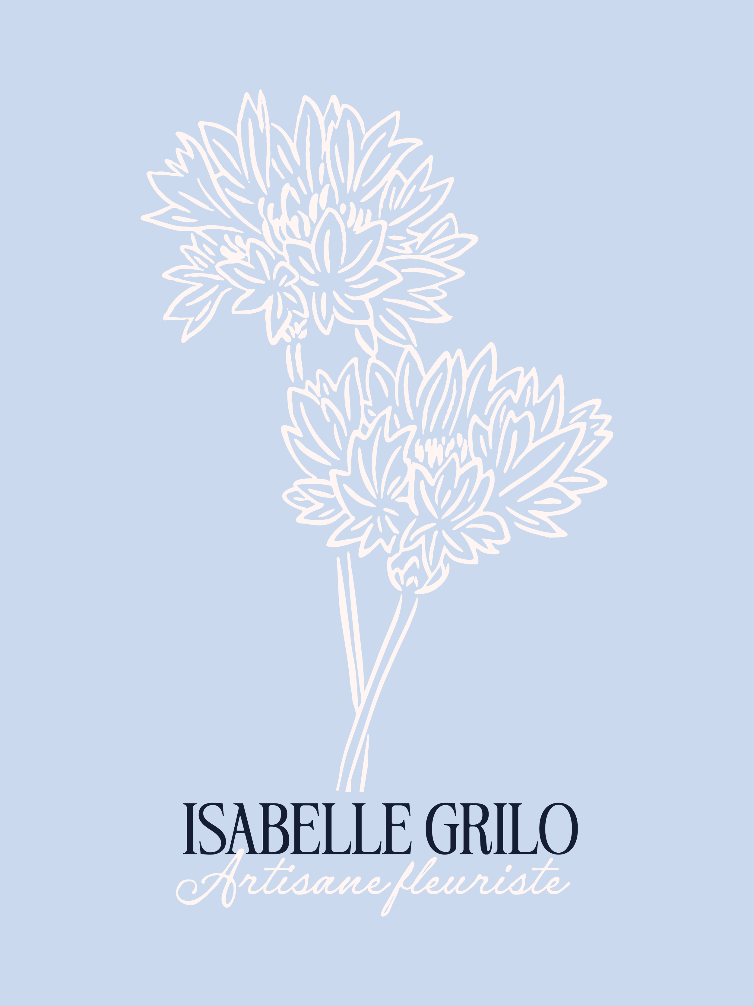 Visuel / déclinaison de l'image de marque de de Fleur Bleue, fleuriste à Chevreuse