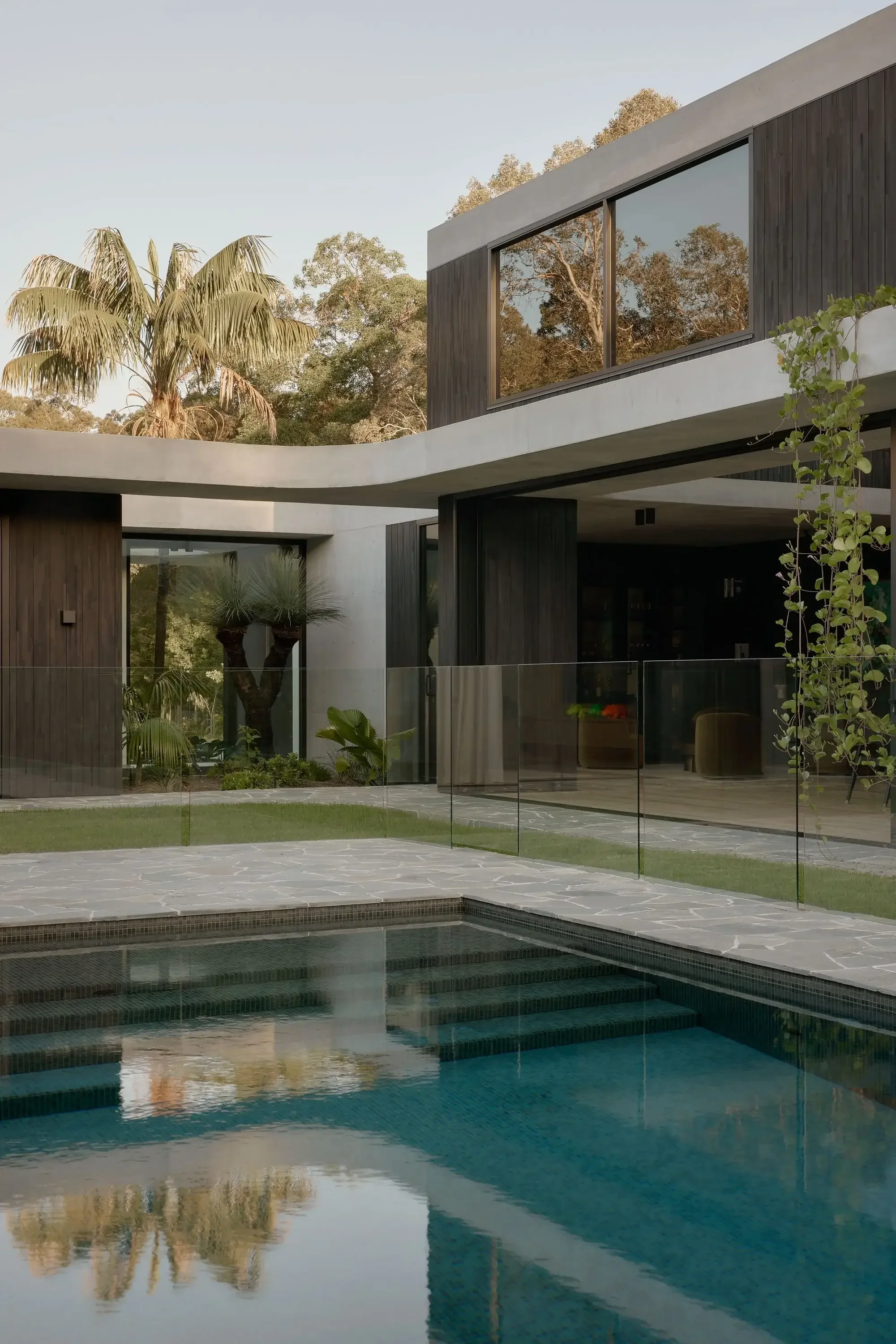Contemporary bushland home with deep eaves and natural timber — HIVE Architecture Sunshine Coast architect