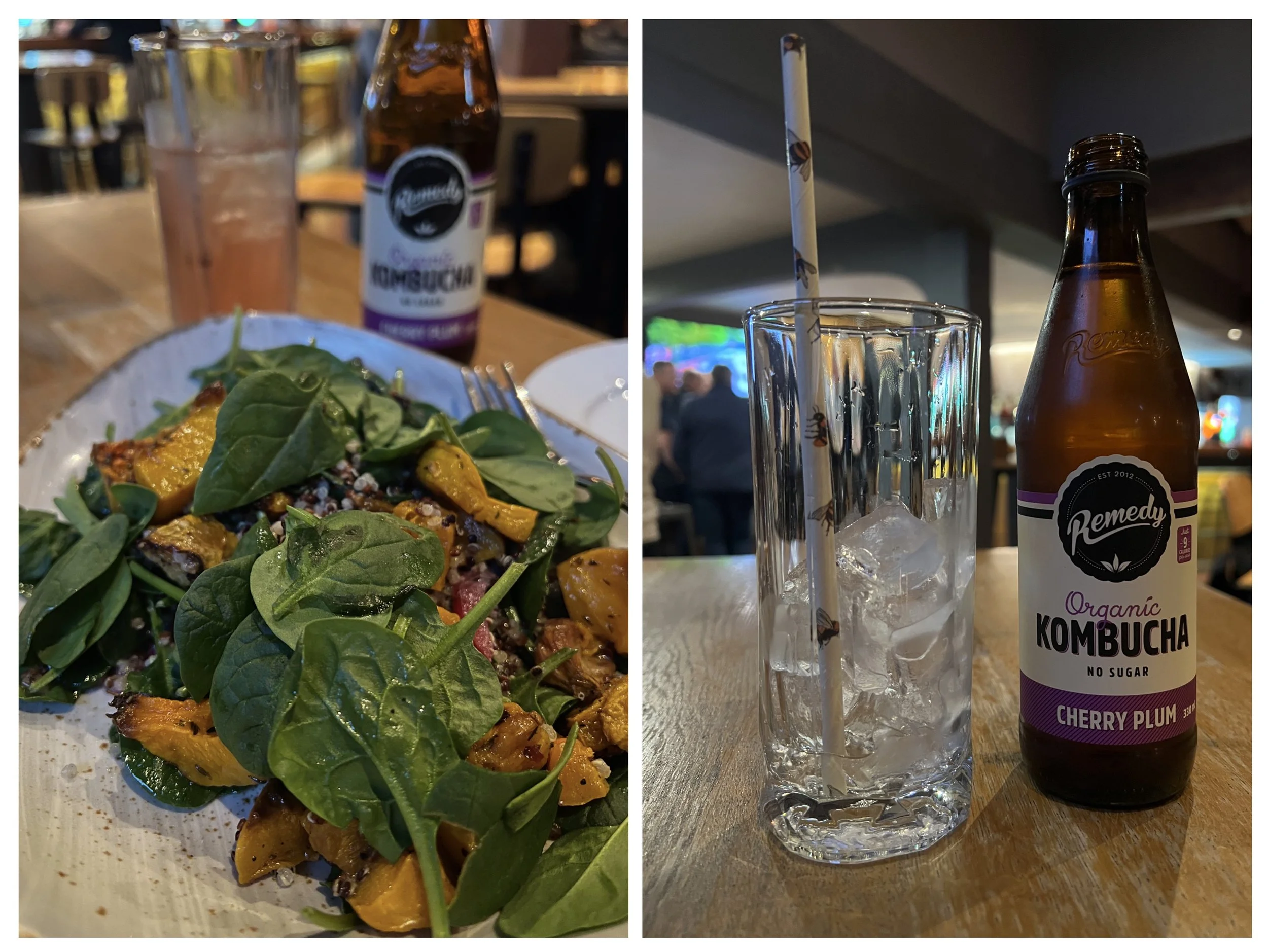 Kombucha and Salad at Latitude 37, Mount Maunganui, New Zealand