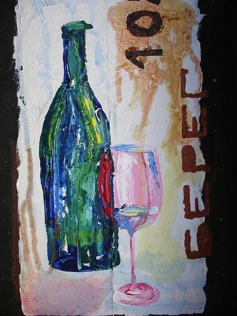 2007, Oil on wood, inside of the winebox, 40 × 70 cm