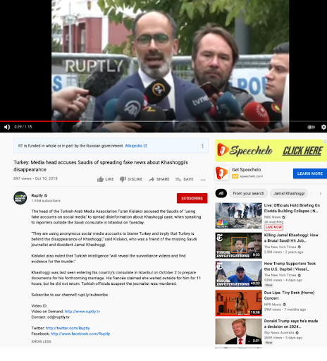 Turkey: Media head accuses Saudis of spreading fake news about Khashoggi's disappearance