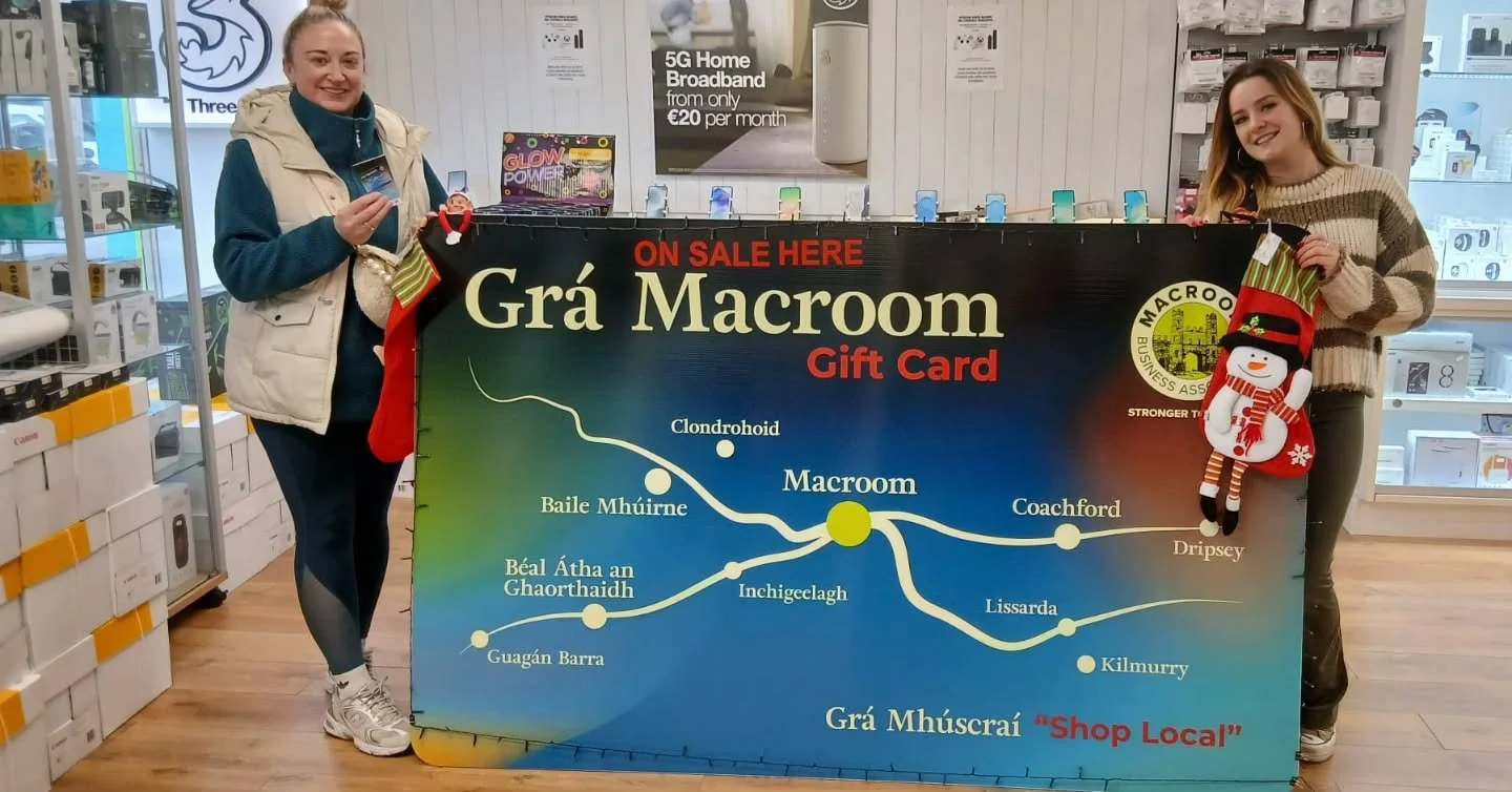 Congratulations to Niamh Cotter who recently won one of the Gr&agrave; Macroom Gift Card competitons in Connections Macroom 🥳

You can get your Gr&agrave; Macroom gift card in Connections and Killian Lynch Auctioneers office or online - https://town