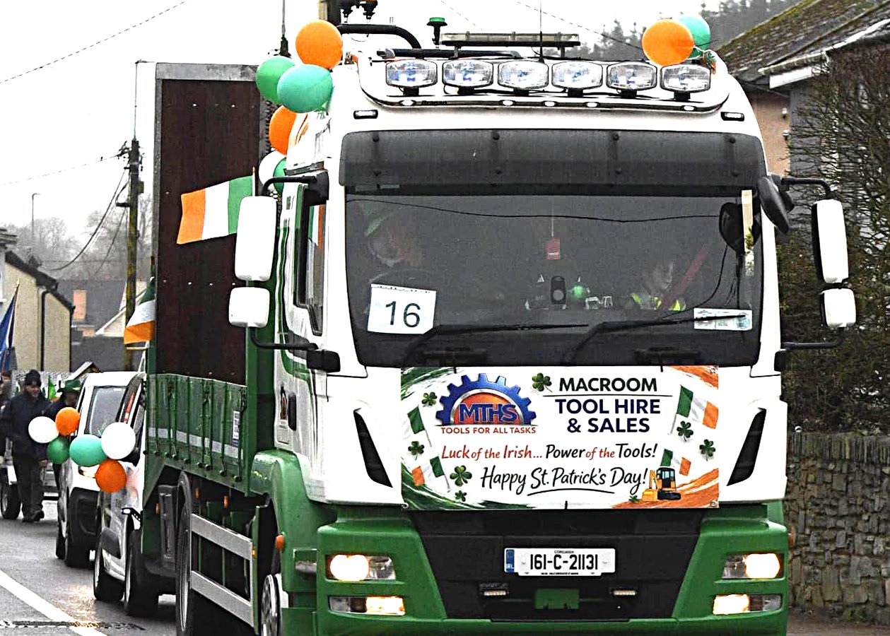 🏆FLOAT WINNERS 2026🏆

💚Thank you all again for participating in this years St. Patrick's Day Parade 💚

☘Winners for 2026☘ : 
Commercial:
➡️ Macroom Tools Hire
➡️ JFC Pumps 

Non Commercial:
➡️ Pat &amp; Nora Casey Alpaca Farmers 
➡️ West Muskerry