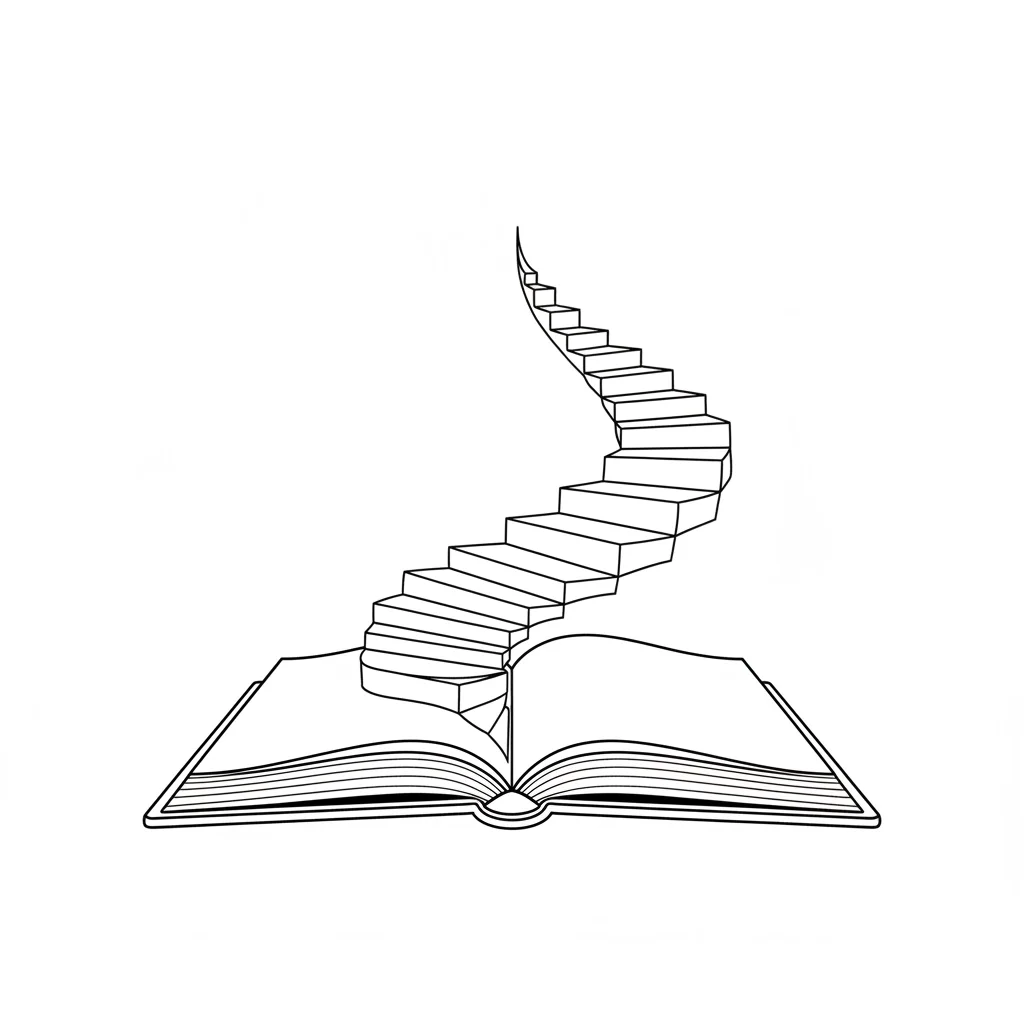 staircase coming out of a book