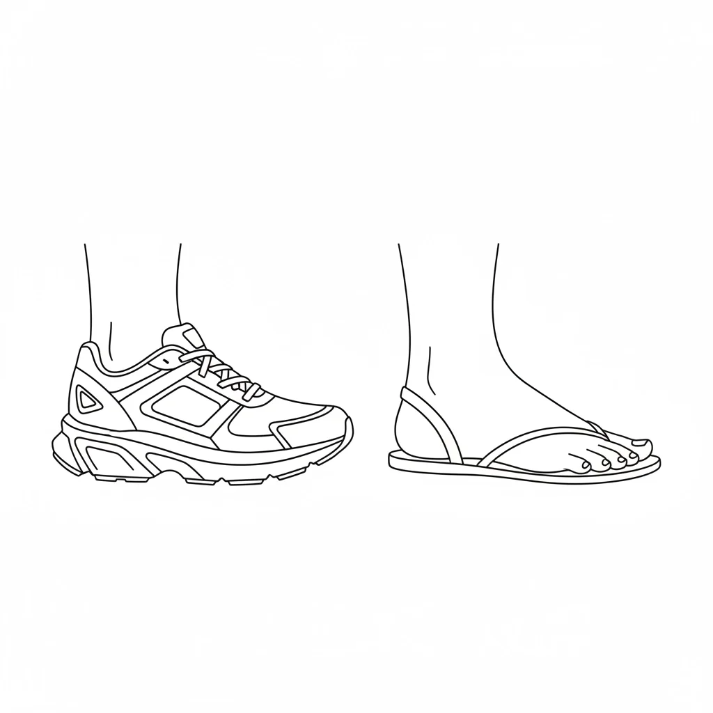 sneaker vs sandal