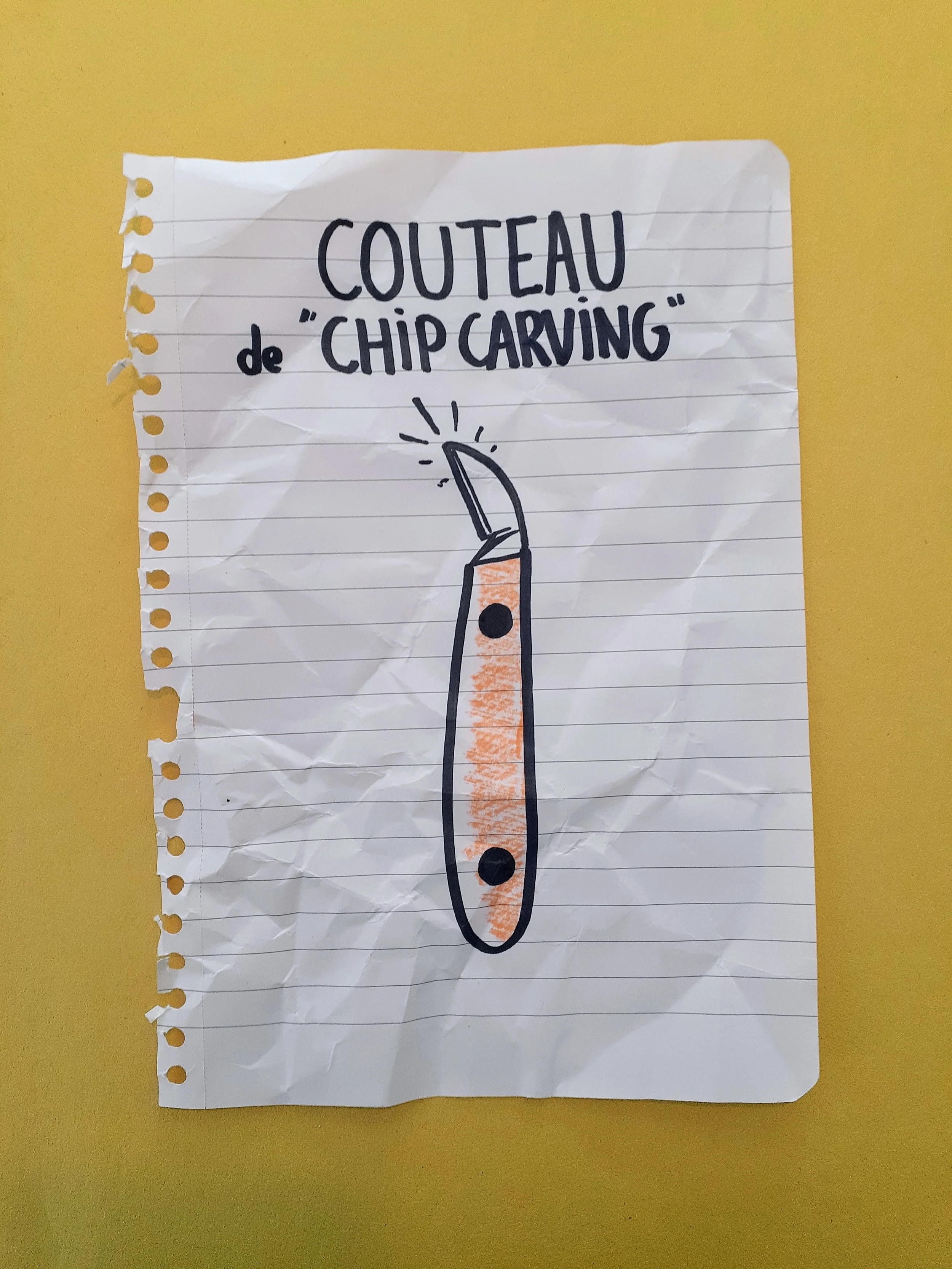 Les outils - le couteau de “chip carving”