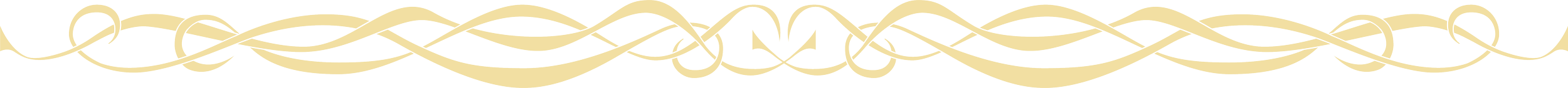 Ein dekoratives Ornament mit goldenen Schleifen und Wirbeln auf schwarzem Hintergrund.