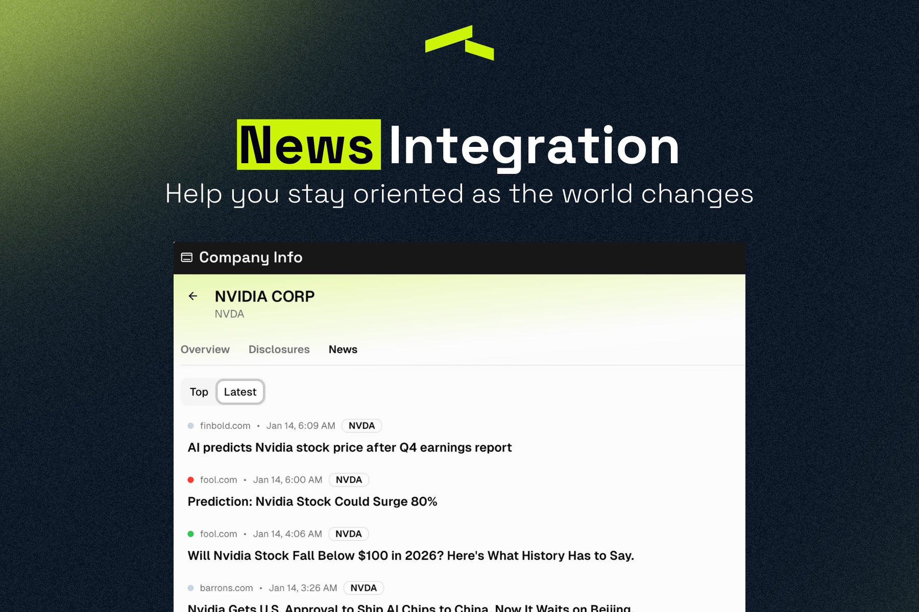 News Integration: Staying Oriented as the World Changes