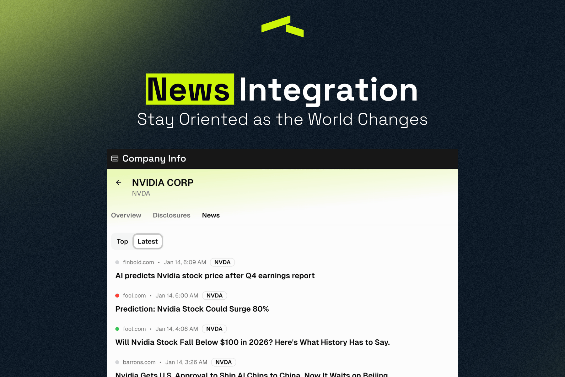 News Integration: Staying Oriented as the World Changes