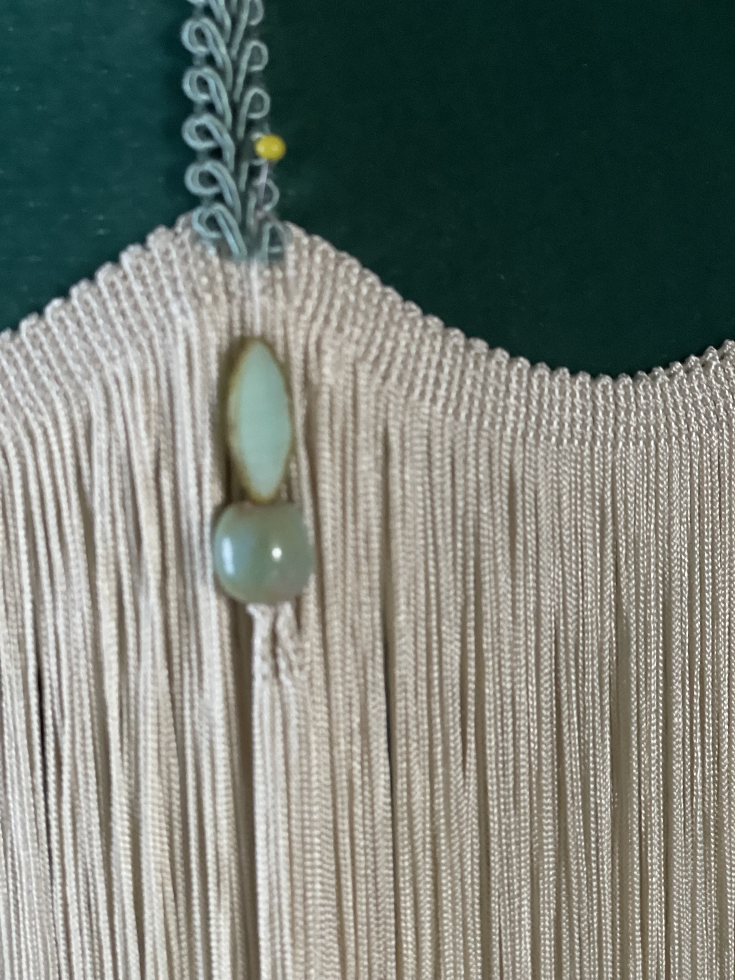 Glass bead and jade handmade tassels