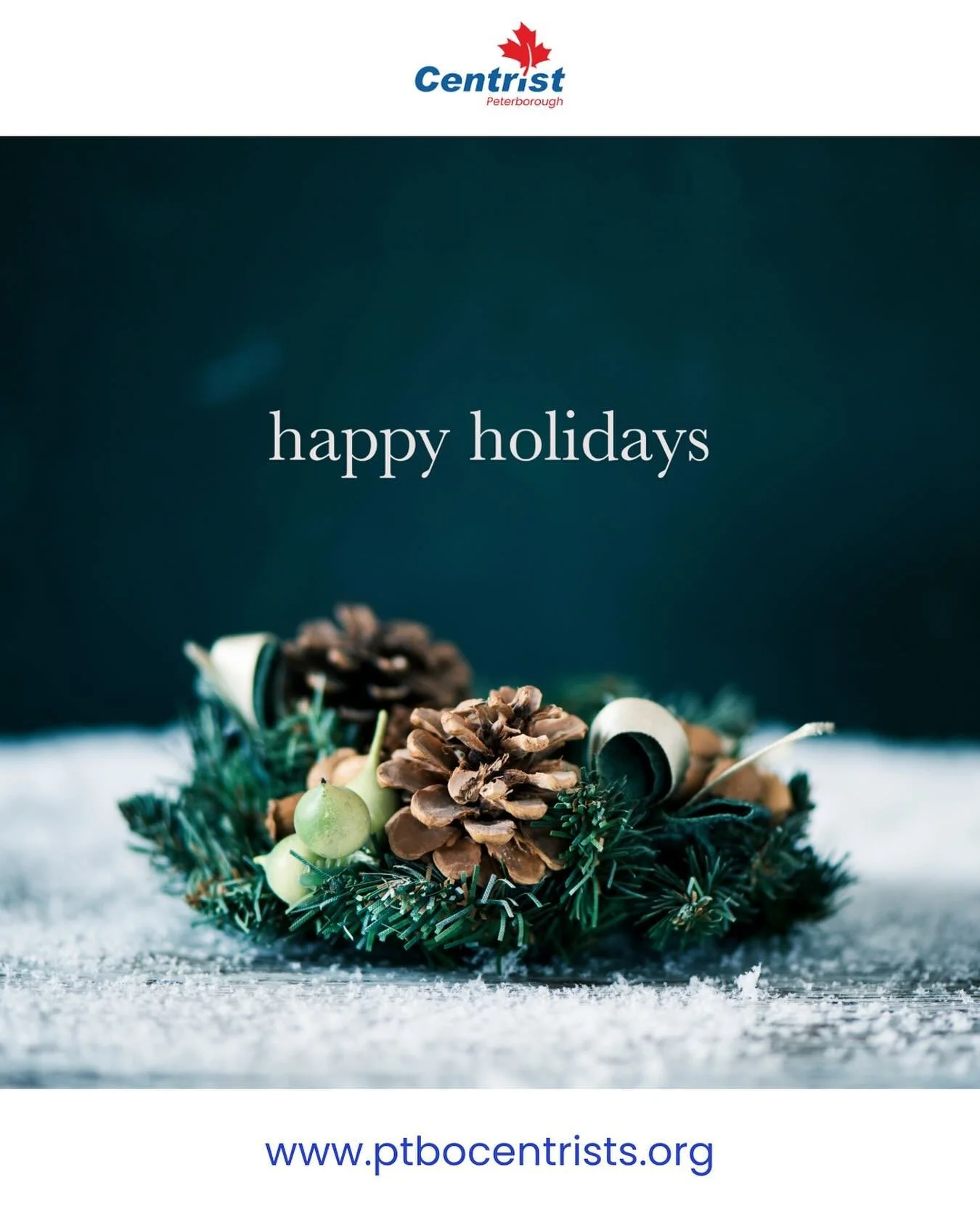 Wishing you and your loved ones a joyful holiday season filled with peace, warmth, and togetherness. Here&rsquo;s to celebrating the moments that bring us closer as a community. Happy Holidays from the Centrist Party of Peterborough! @centrist_party_