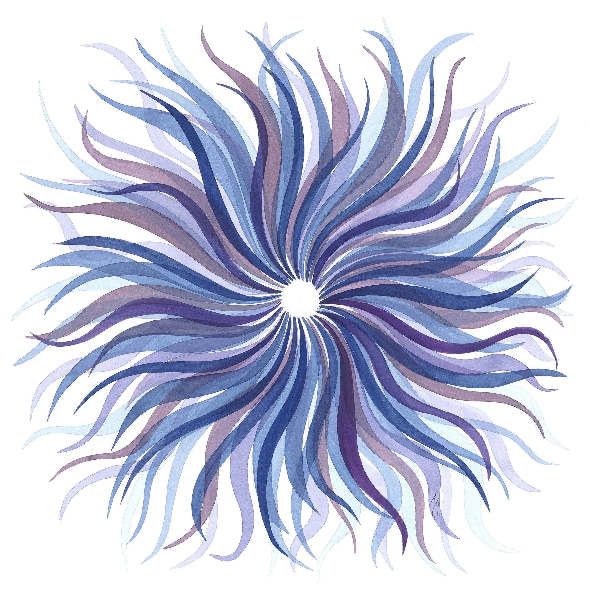 253037A- Blue Dahlia 2 - 22.5 x 22.5"