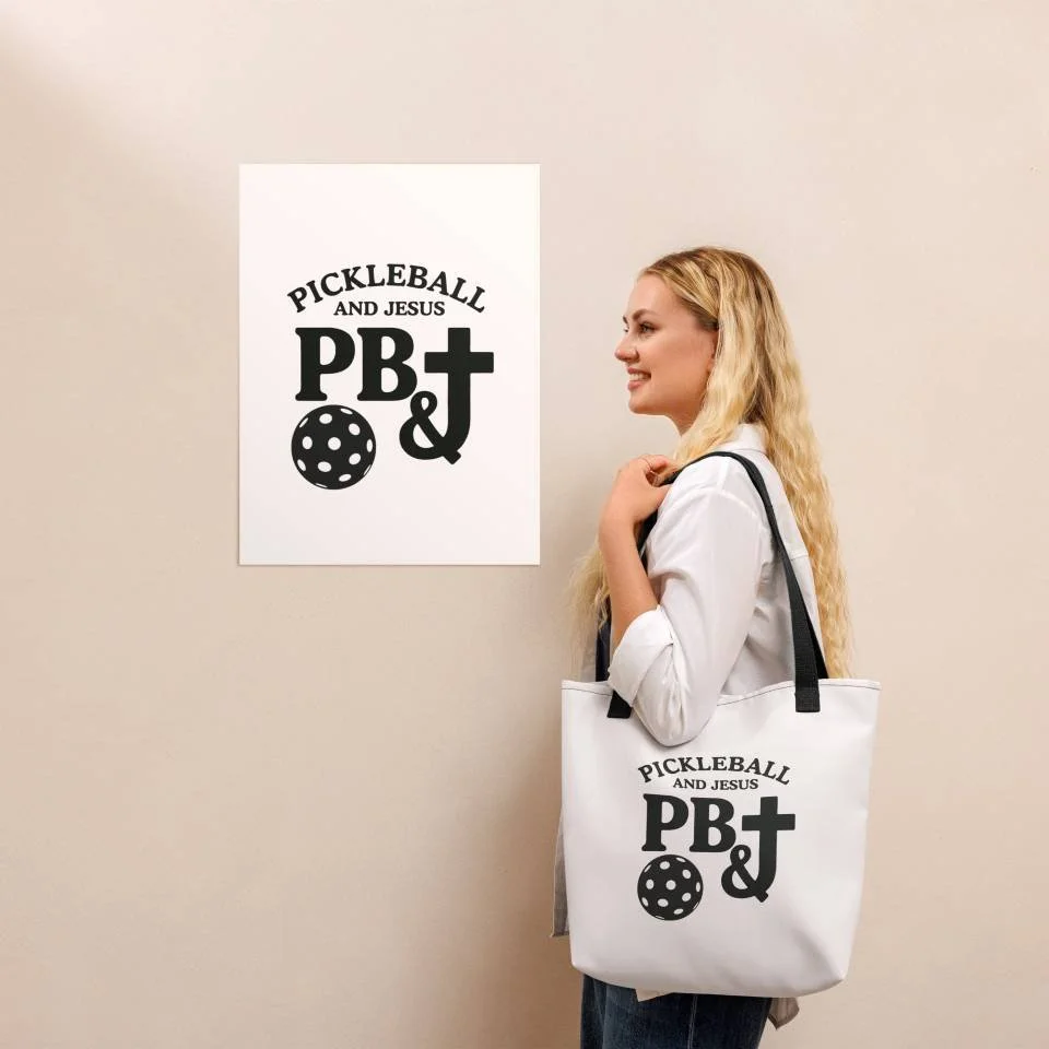 PB&J Tote Bag – Christian Pickleball Bag for Church and Court Use