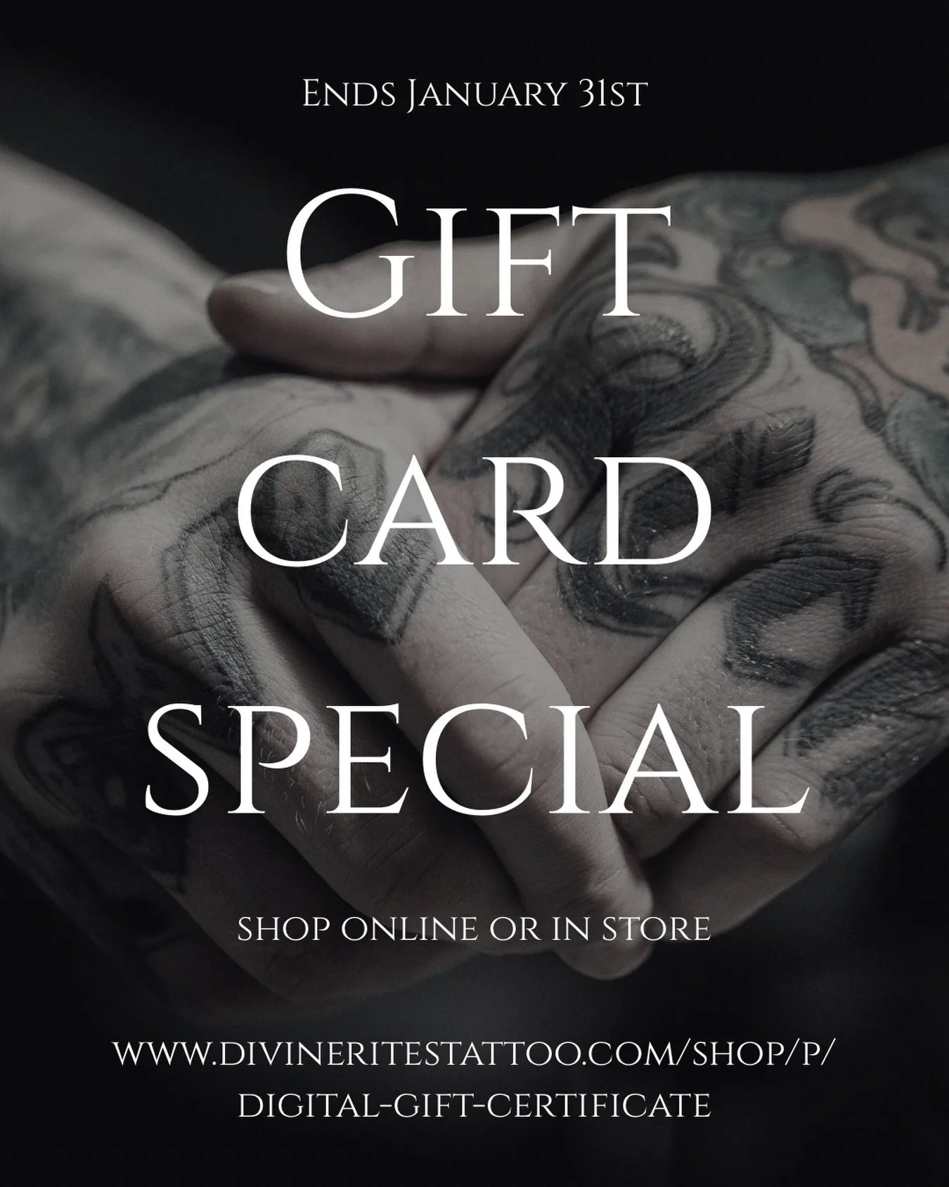 GIFT CARD SPECIALS - Now through January 31st!

When you purchase a gift card, you&rsquo;ll snag a bonus on us:

Buy $500 - Get an extra $100
Buy $350 - Get an extra $50
Buy $250 - Get an extra $25
Buy $100 - Get an extra $10

This is a simple way to