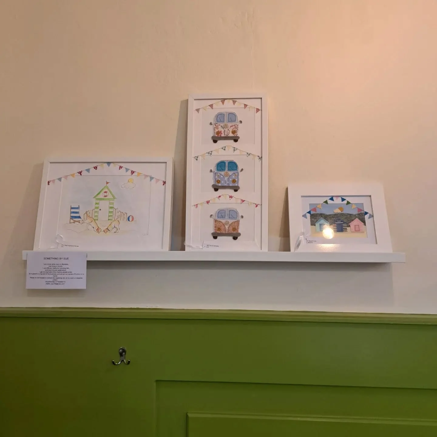 We have recently refreshed our art work that is on display in the Vestry Hall Coffee. There are three shelves  with a cow, beach and sheep theme respectively! Why not pop in and take a look whilst enjoying Andrew's gorgeous coffee and food and have a
