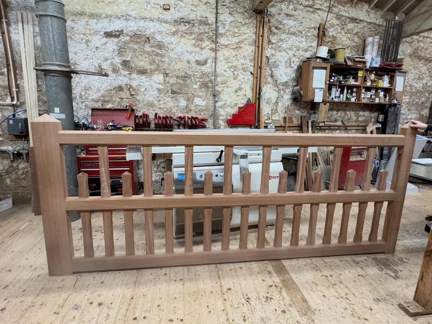 Bespoke hardwood utile driveway gate made to match original. 70mm thick with stop chamfers to all inner rails, all of which are morticed and tenoned. #gate #joinery #wood #woodwork #bespoke
