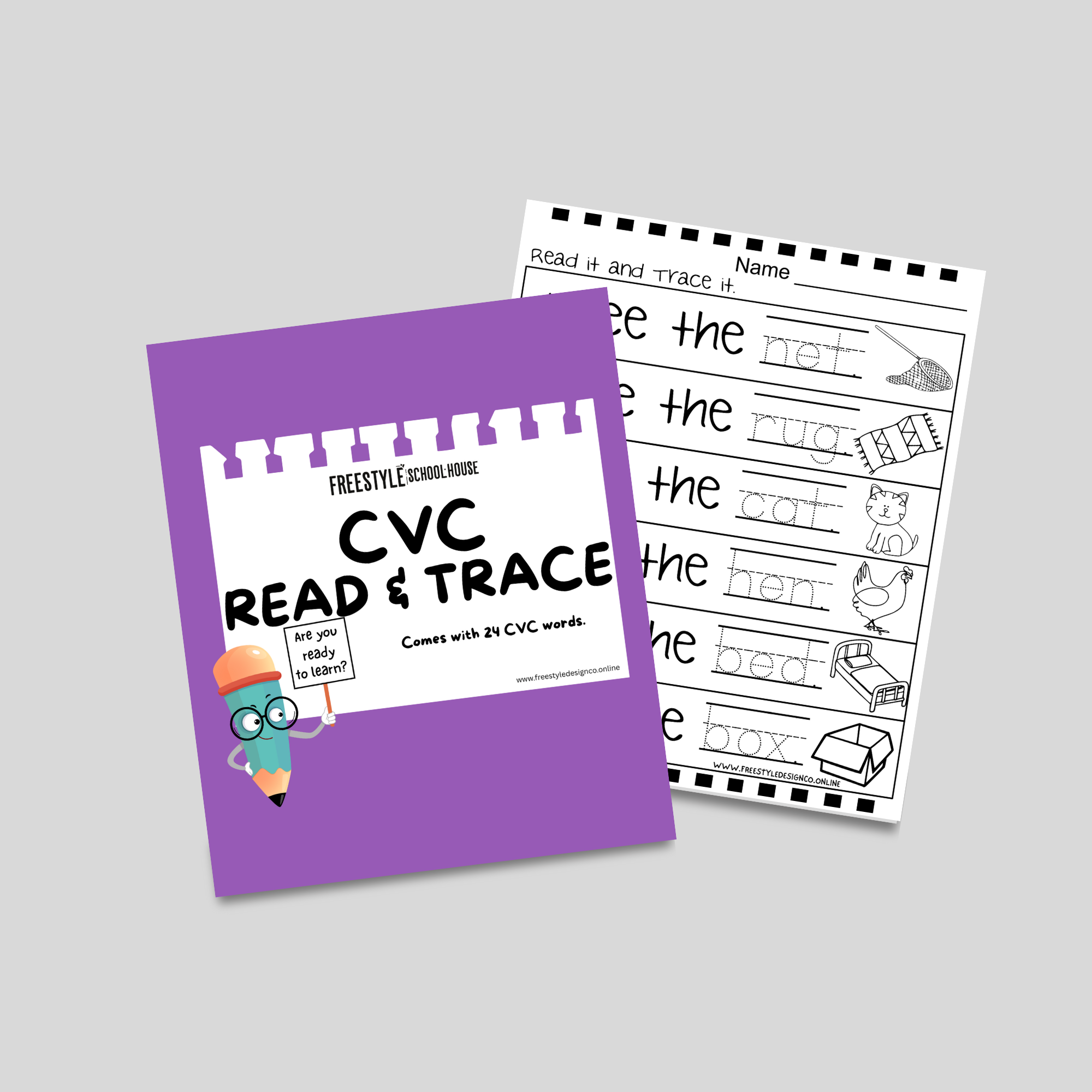 CVC Worksheets | Read and Trace