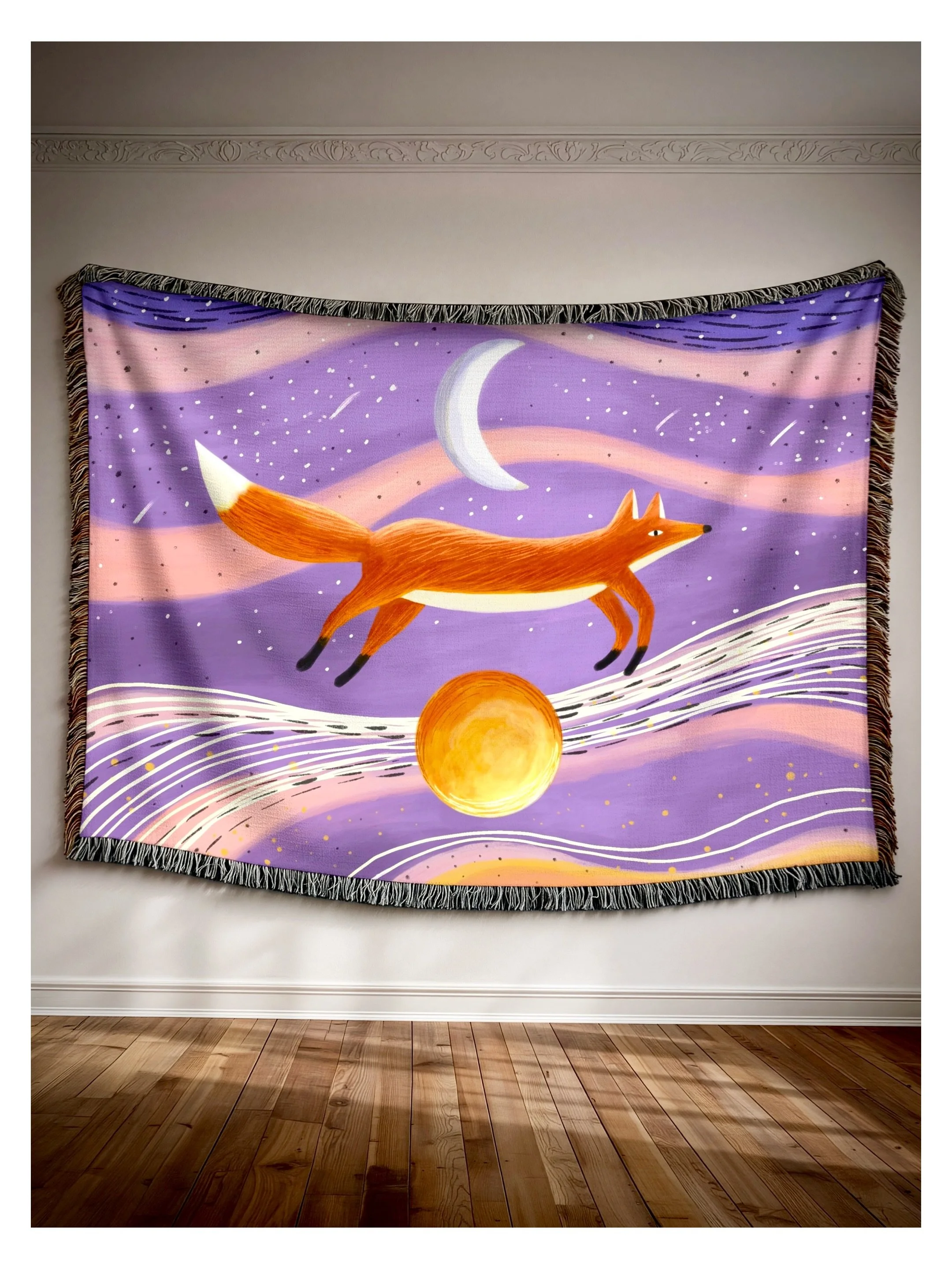 This is my magical and whimsical submission for the #slowdownartcomp2026 ! 🌙🦊☀️

Illustration Artist, whimsical art, fox, moon, sun, slowdown studio, blanket design, gouache, pencil, procreate