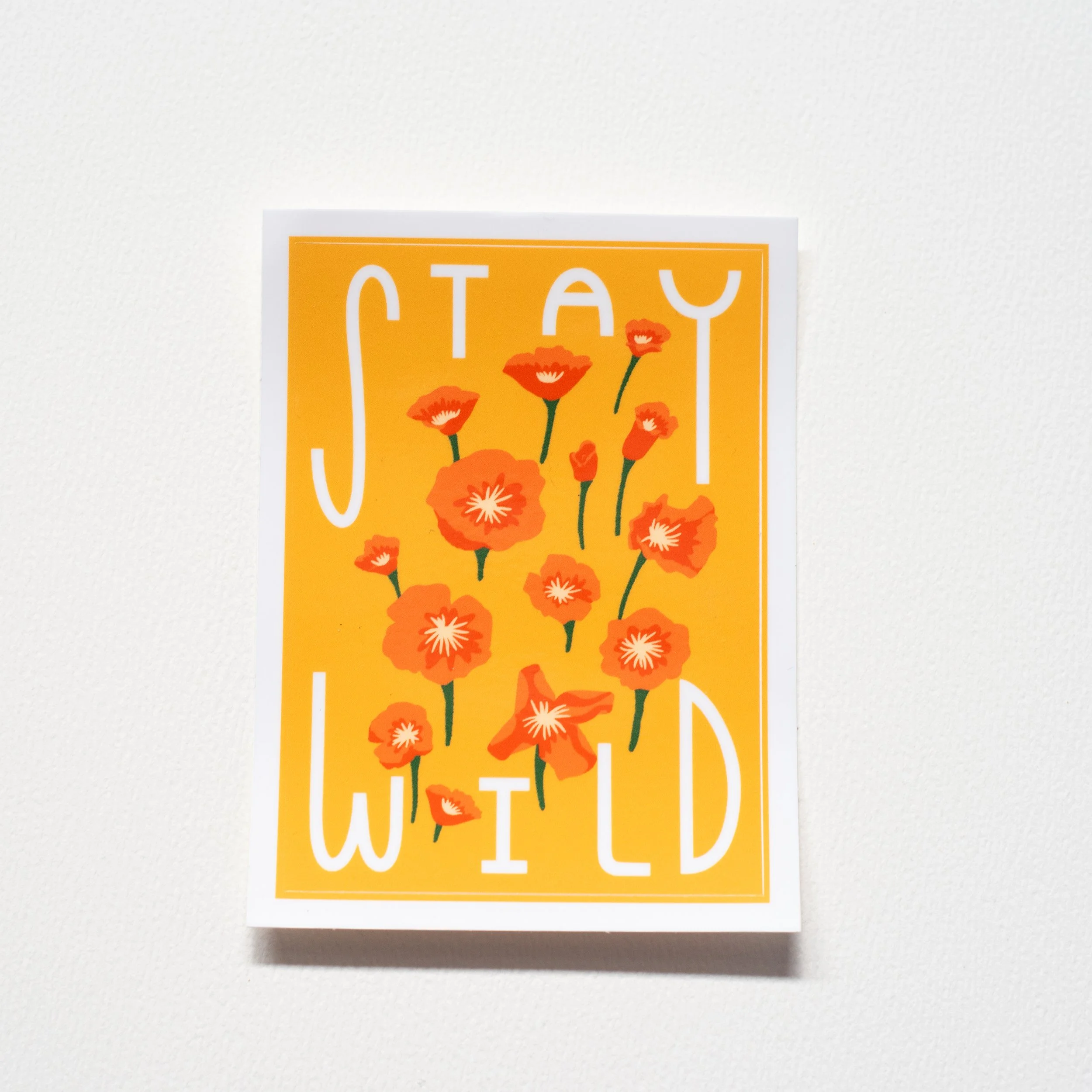 Stay Wild Poppies // Yellow & White // Sticker